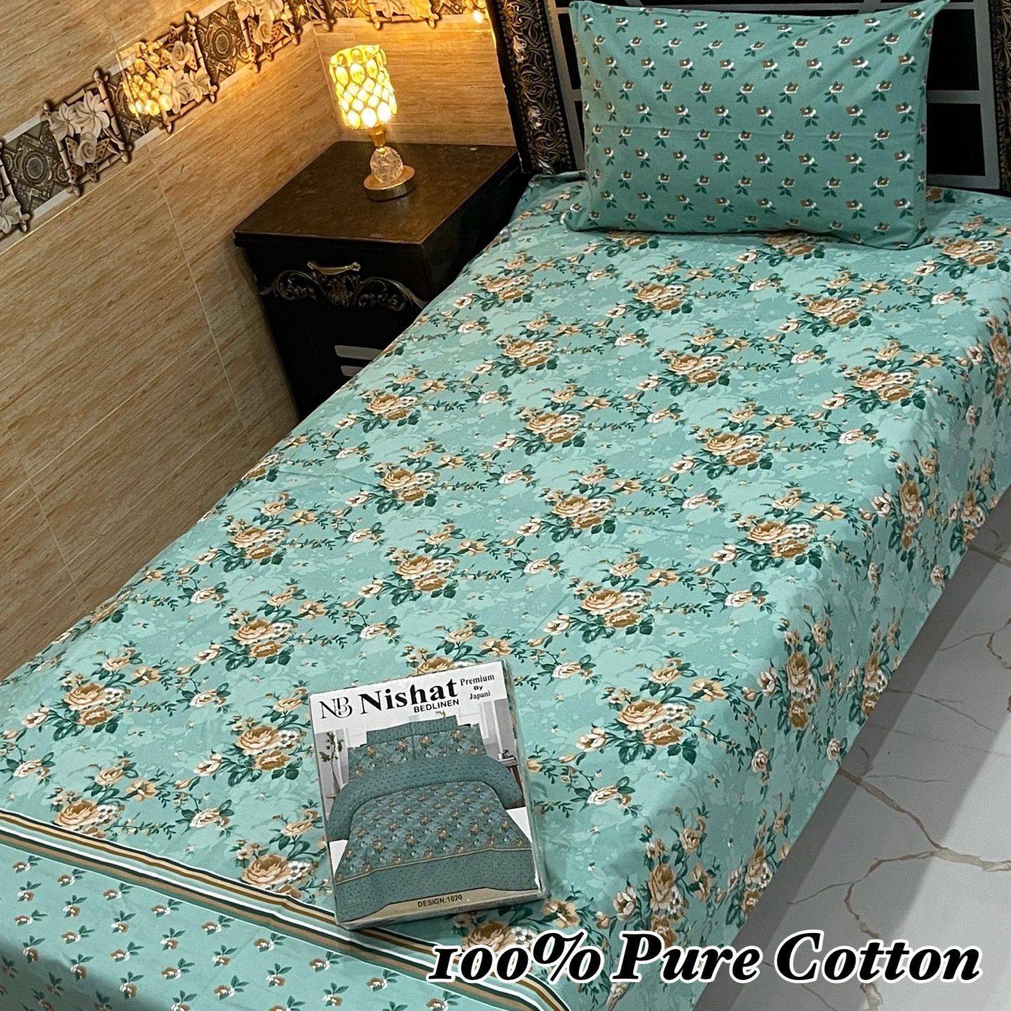 Pure Cotton 2 Piece Single Bedsheet Set