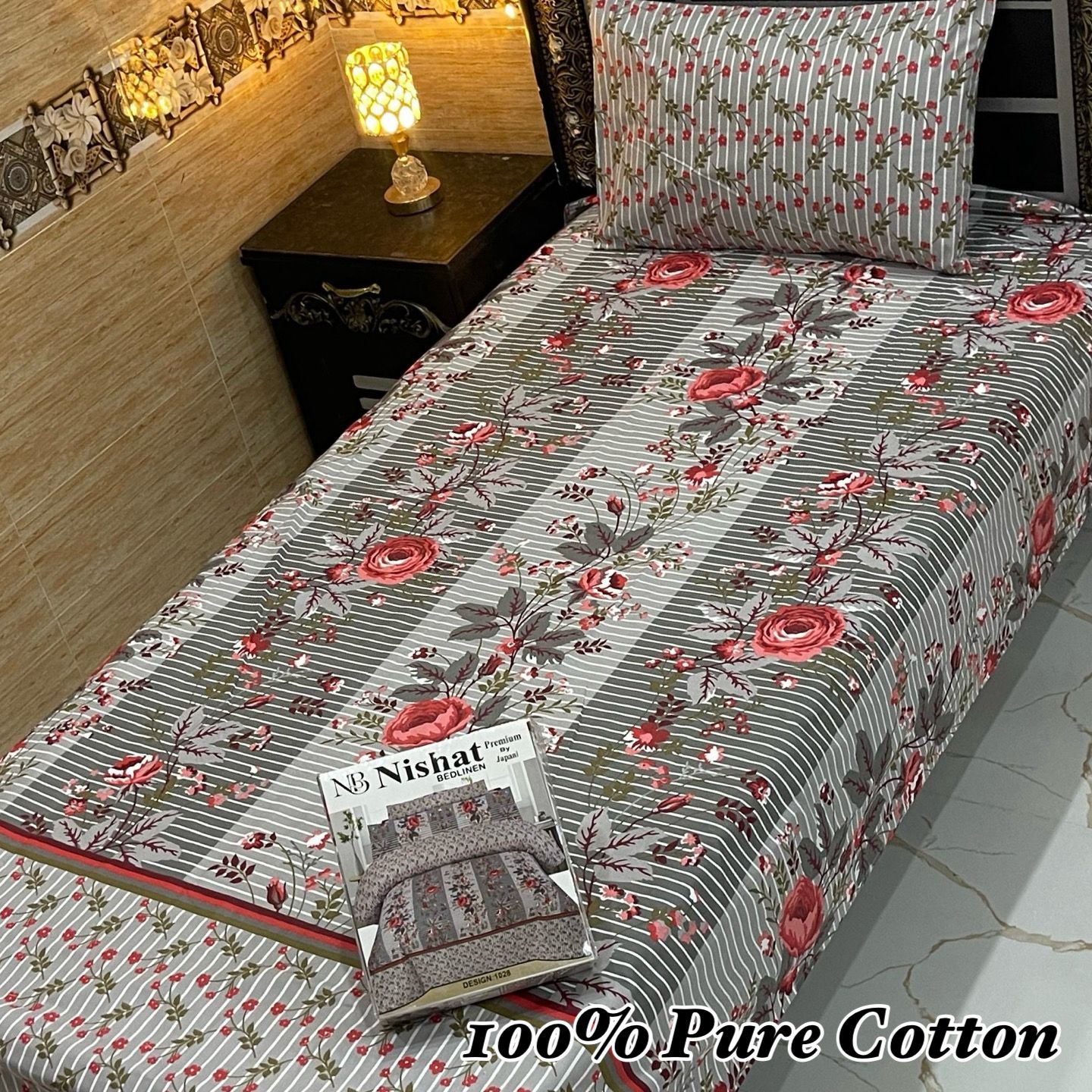 Pure Cotton 2 Piece Single Bedsheet Set