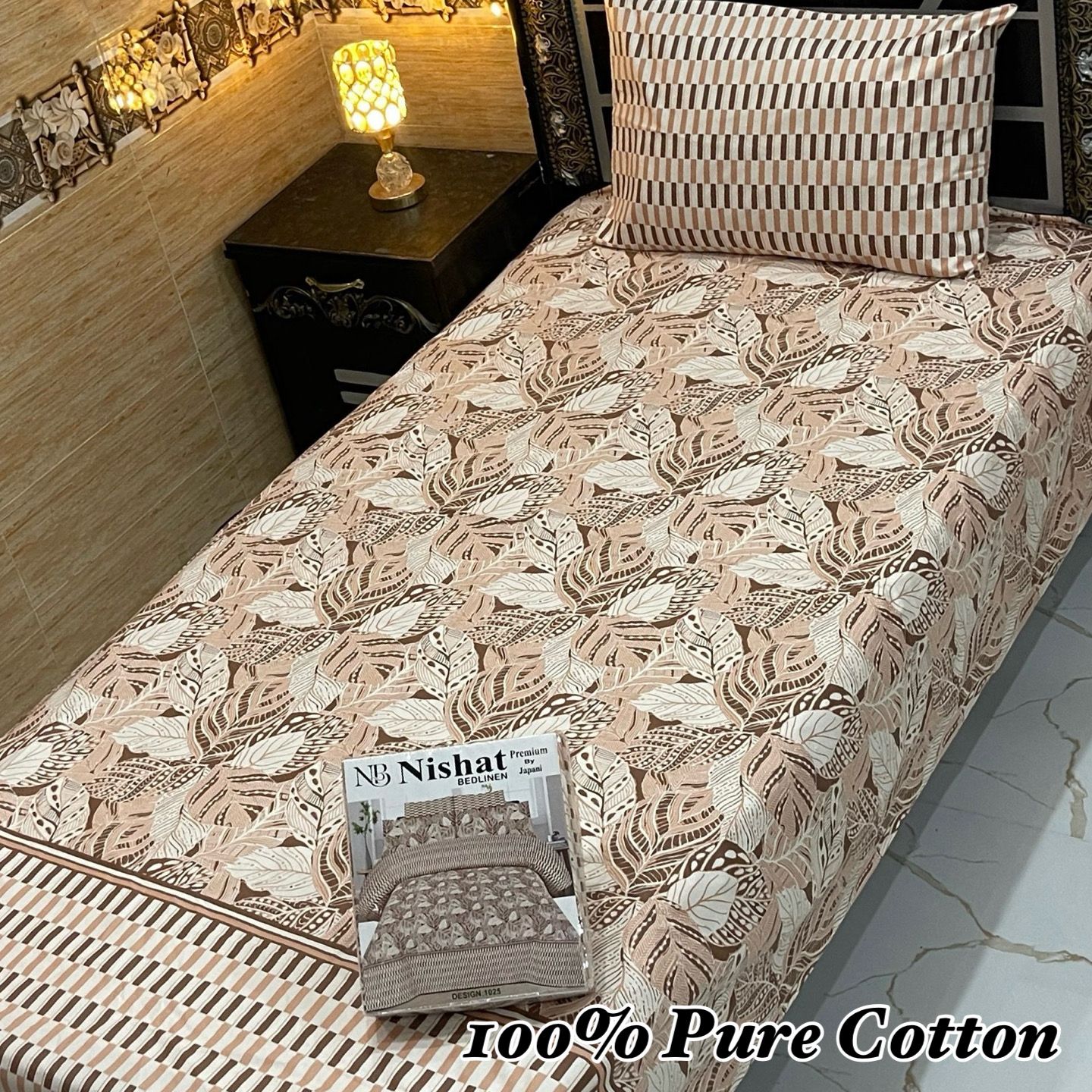 Pure Cotton 2 Piece Single Bedsheet Set