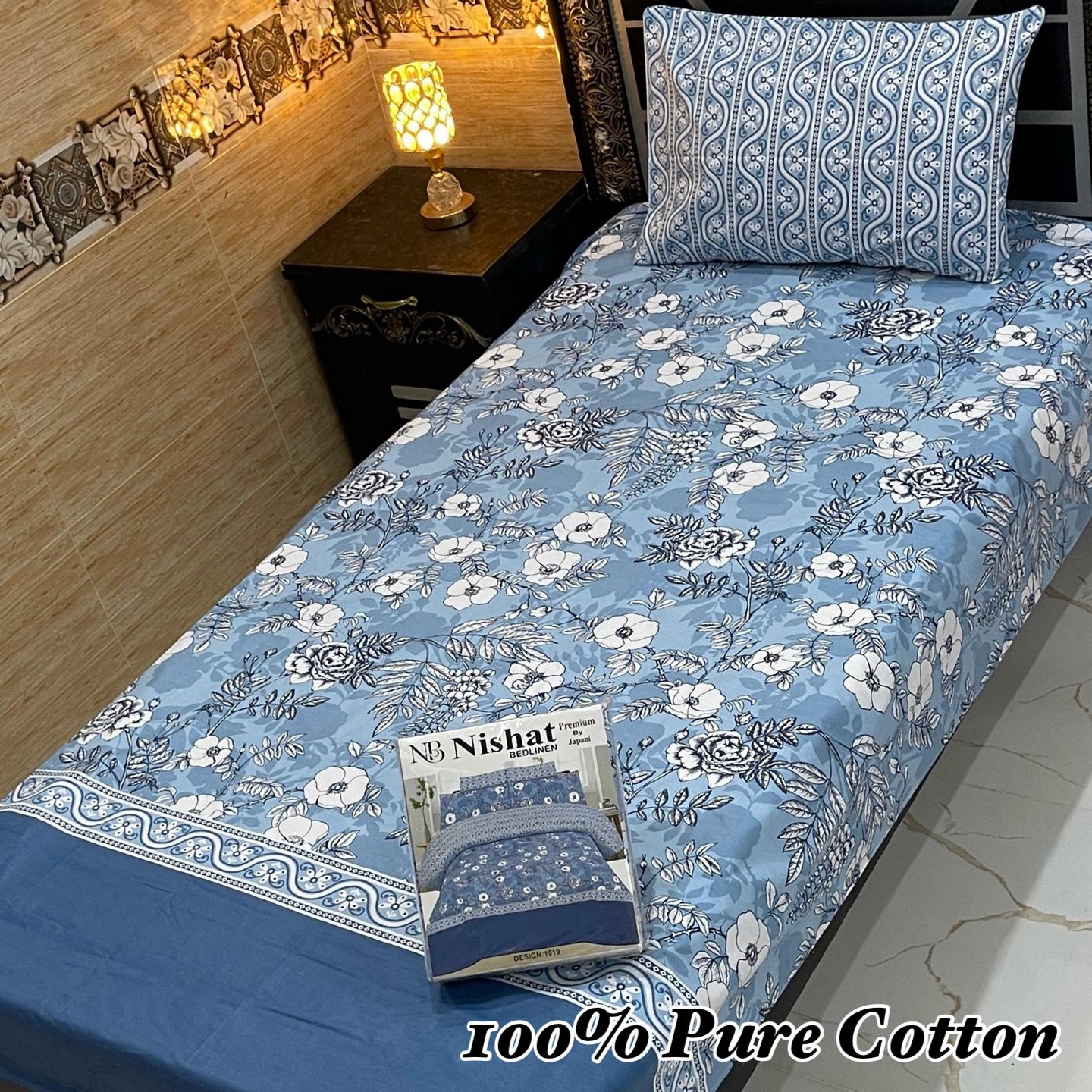 Pure Cotton 2 Piece Single Bedsheet Set