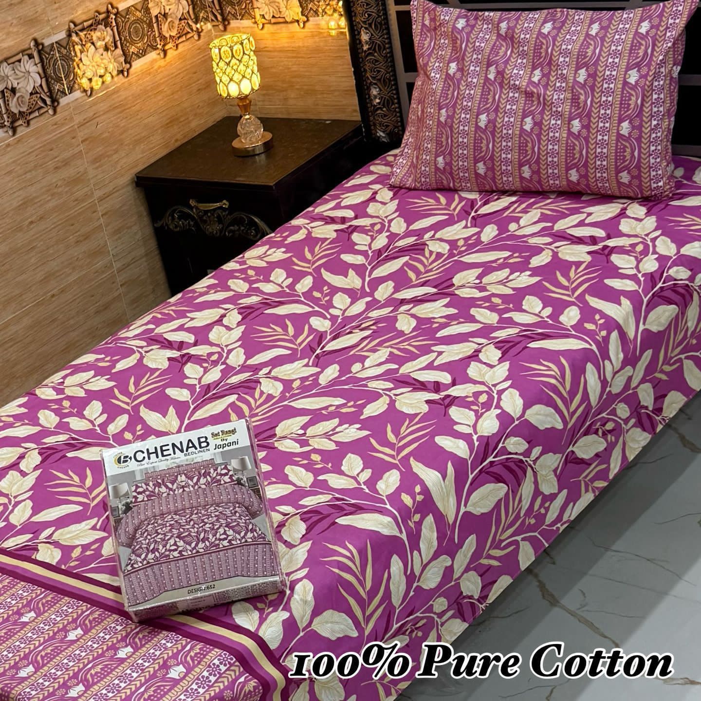 Pure Cotton 2 Piece Single Bedsheet Set
