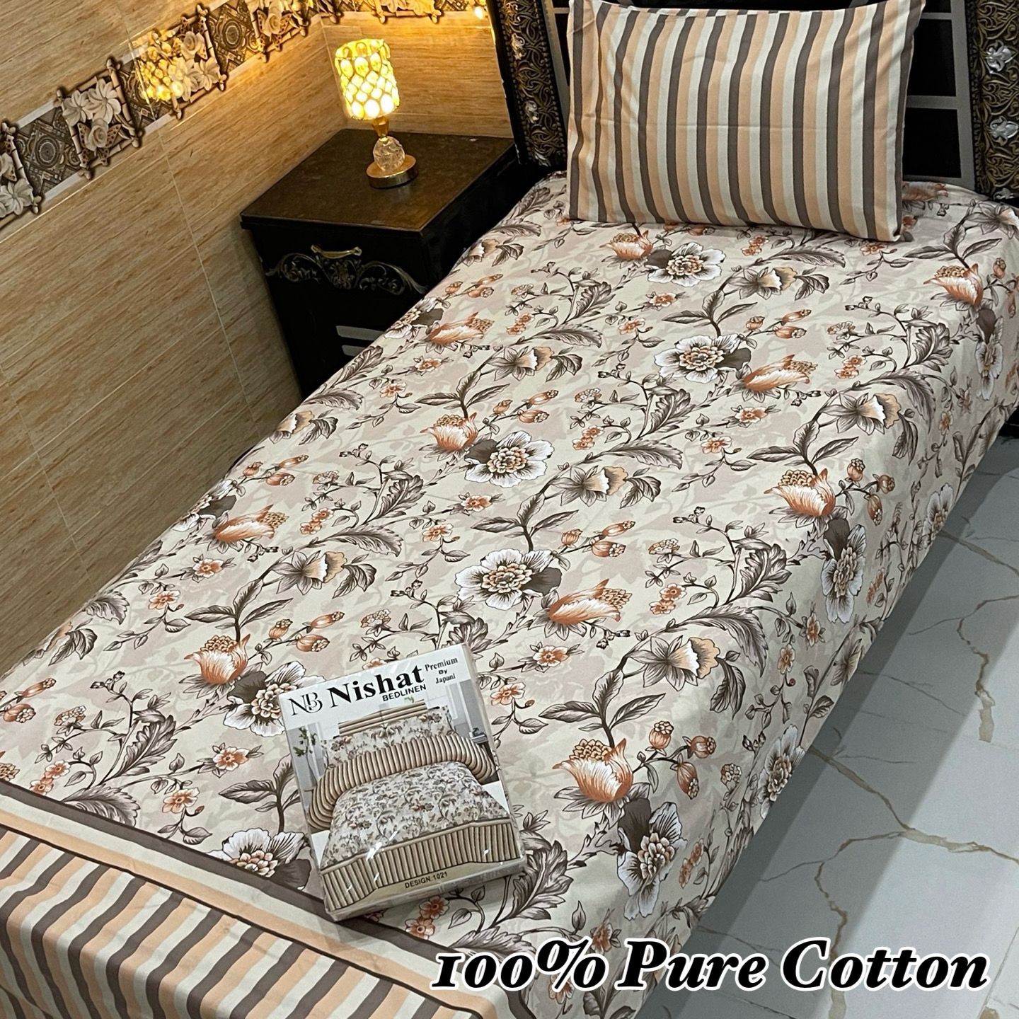 Pure Cotton 2 Piece Single Bedsheet Set