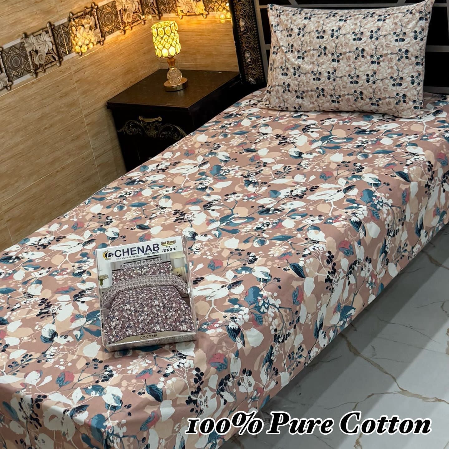 Pure Cotton 2 Piece Single Bedsheet Set