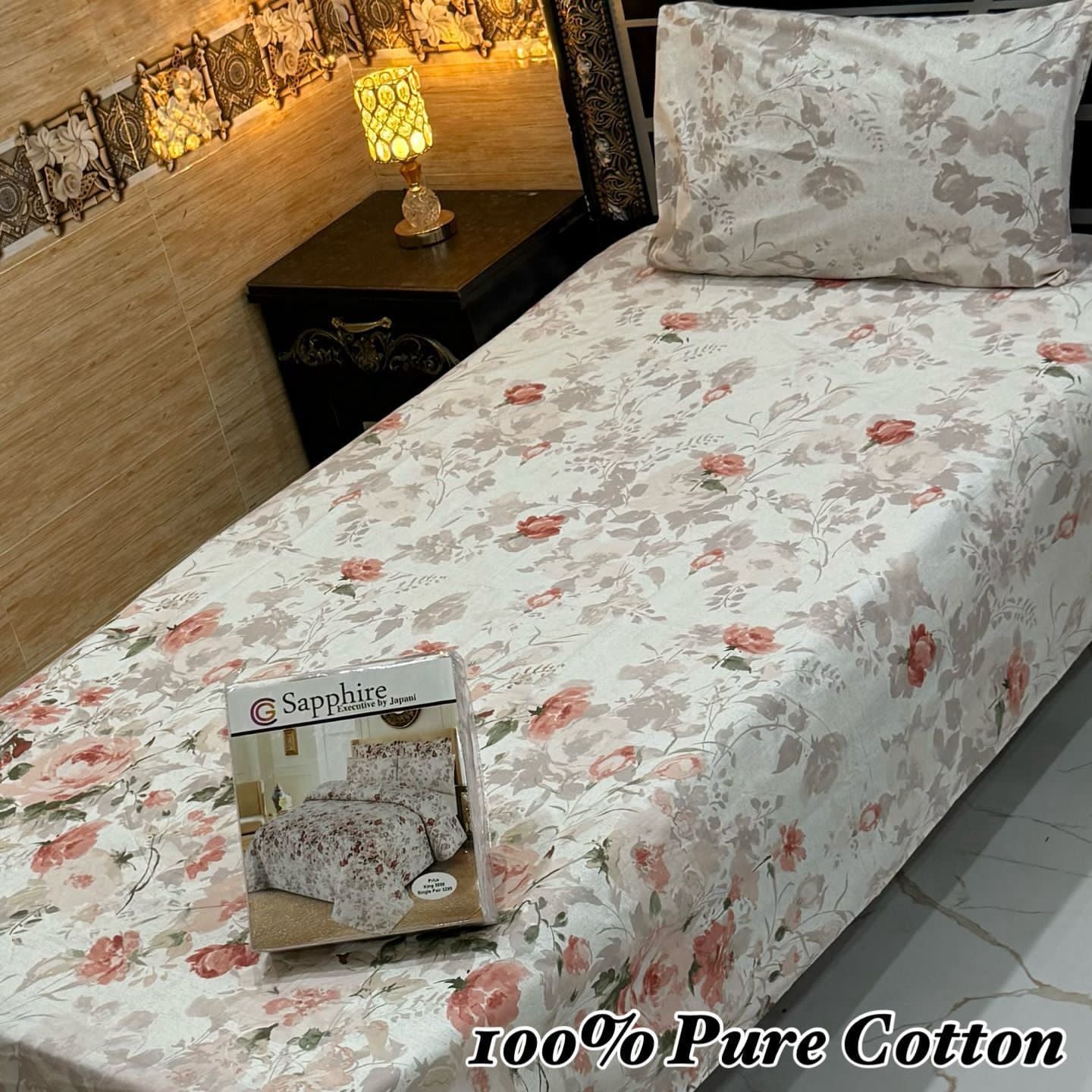 Pure Cotton 2 Piece Single Bedsheet Set