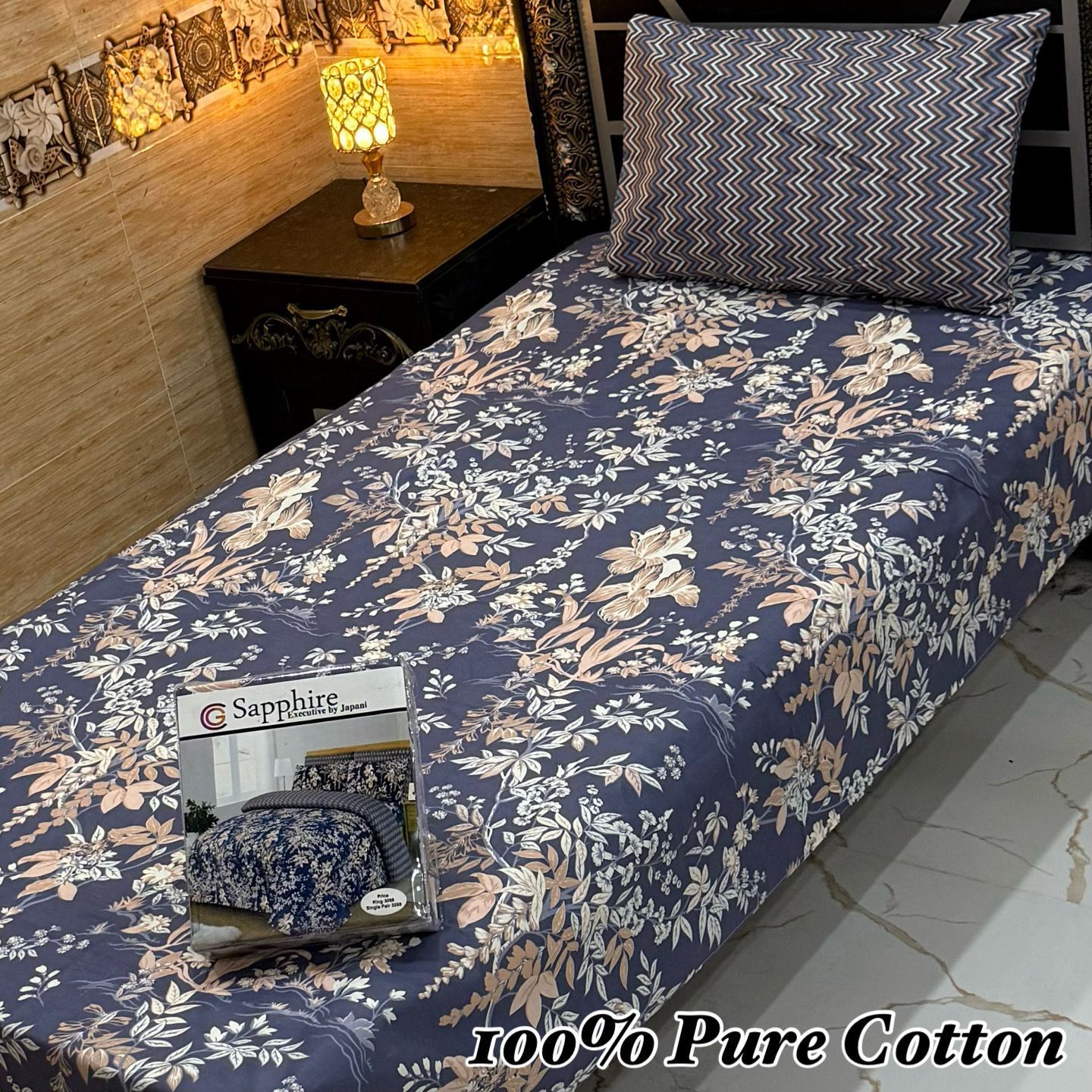 Pure Cotton 2 Piece Single Bedsheet Set