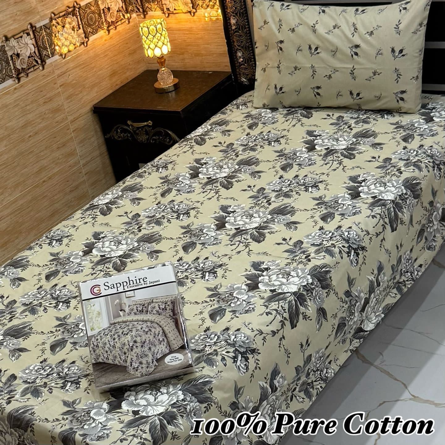 Pure Cotton 2 Piece Single Bedsheet Set