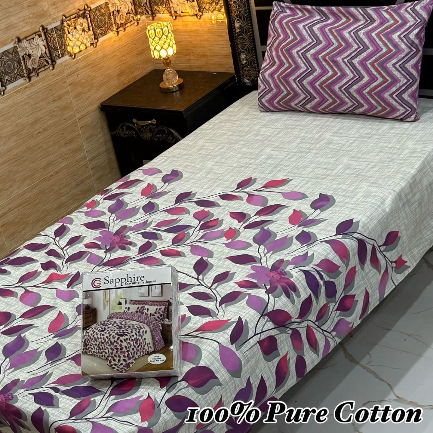 Pure Cotton 2 Piece Single Bedsheet Set