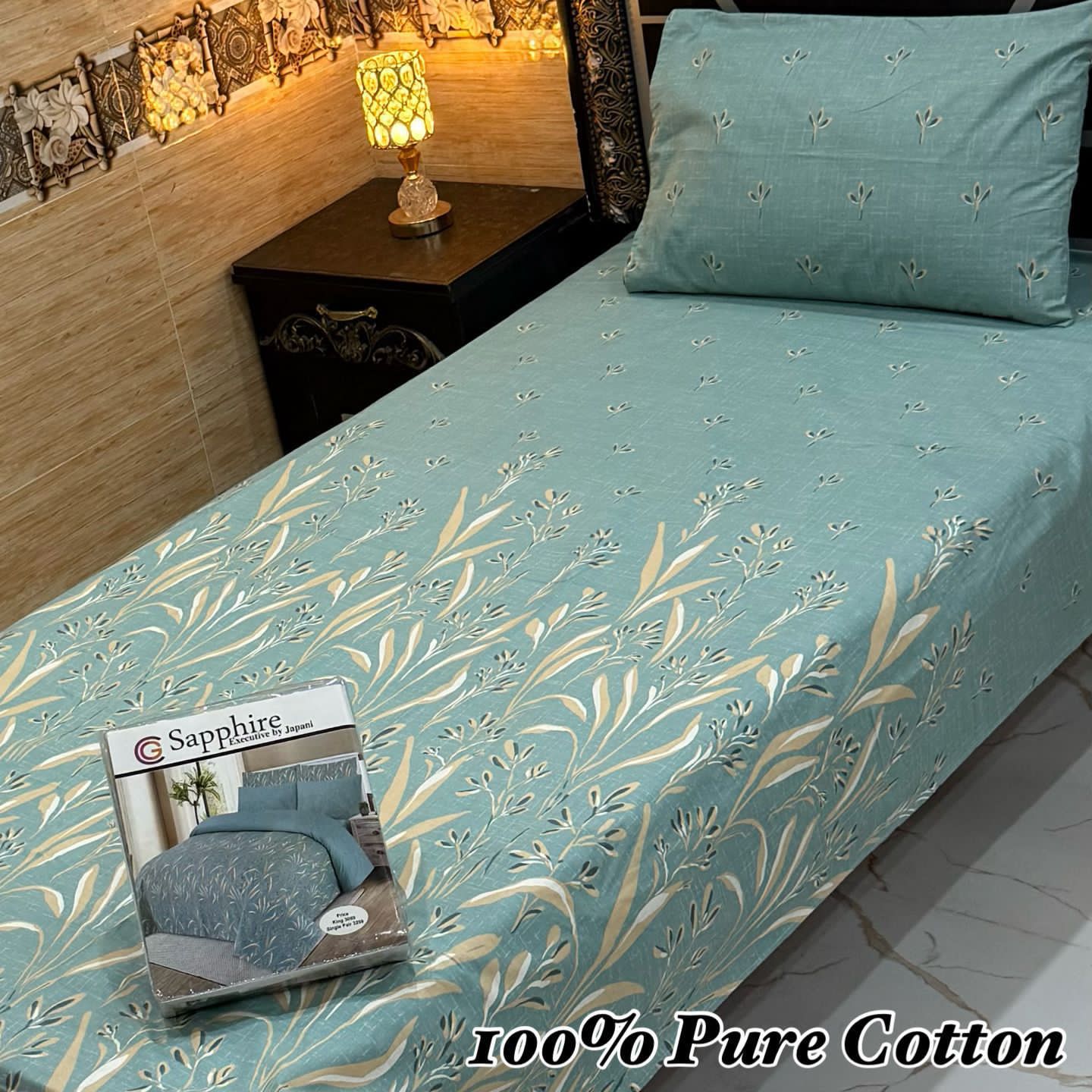Pure Cotton 2 Piece Single Bedsheet Set