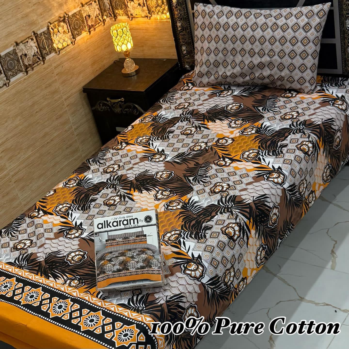 Pure Cotton 2 Piece Single Bedsheet Set