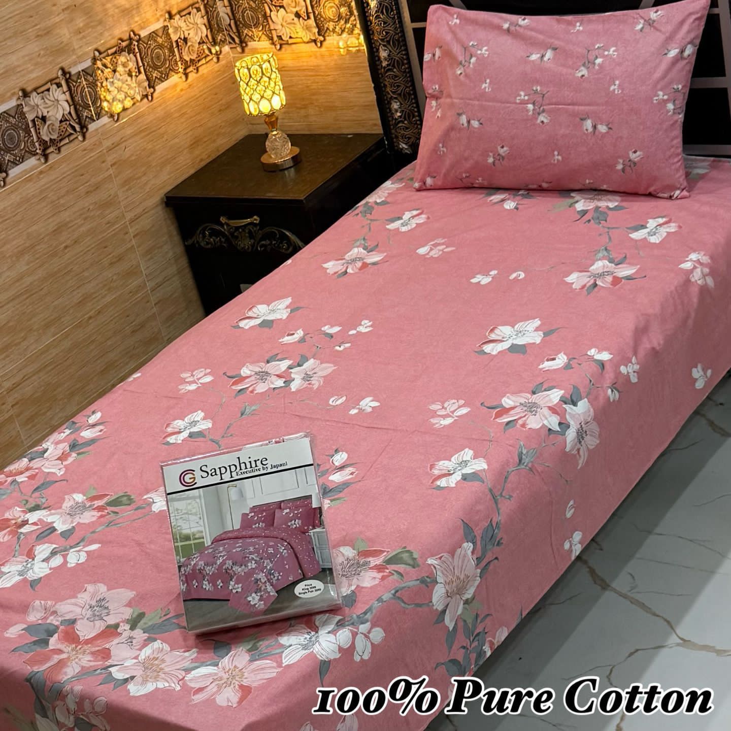 Pure Cotton 2 Piece Single Bedsheet Set