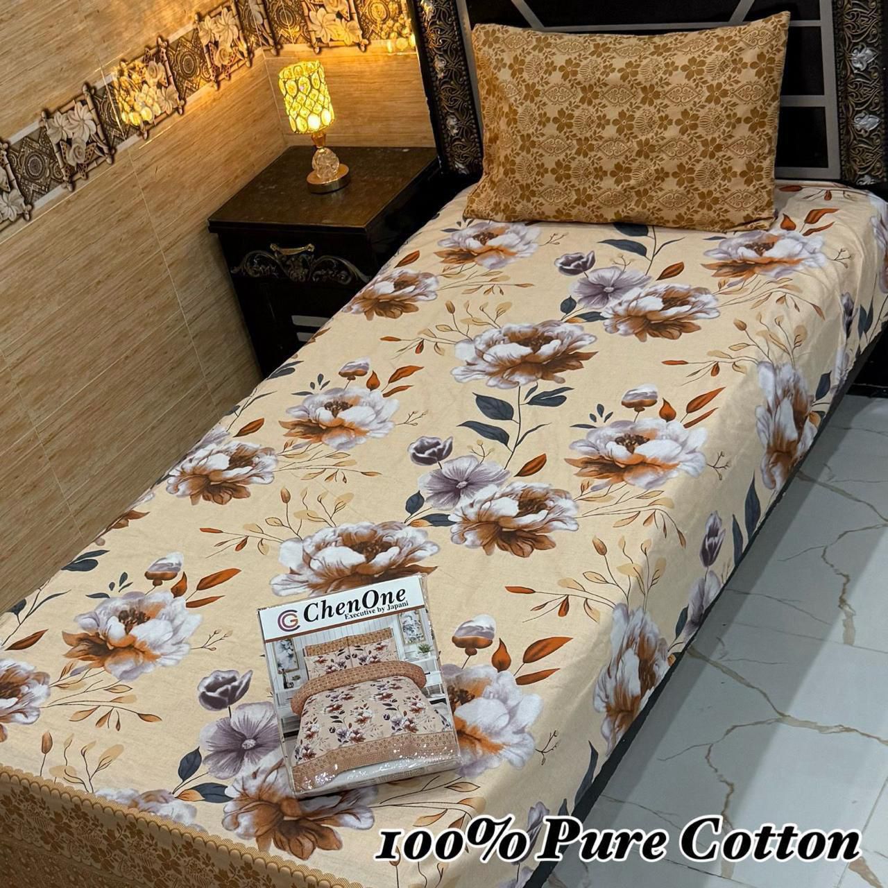 Pure Cotton 2 Piece Single Bedsheet Set