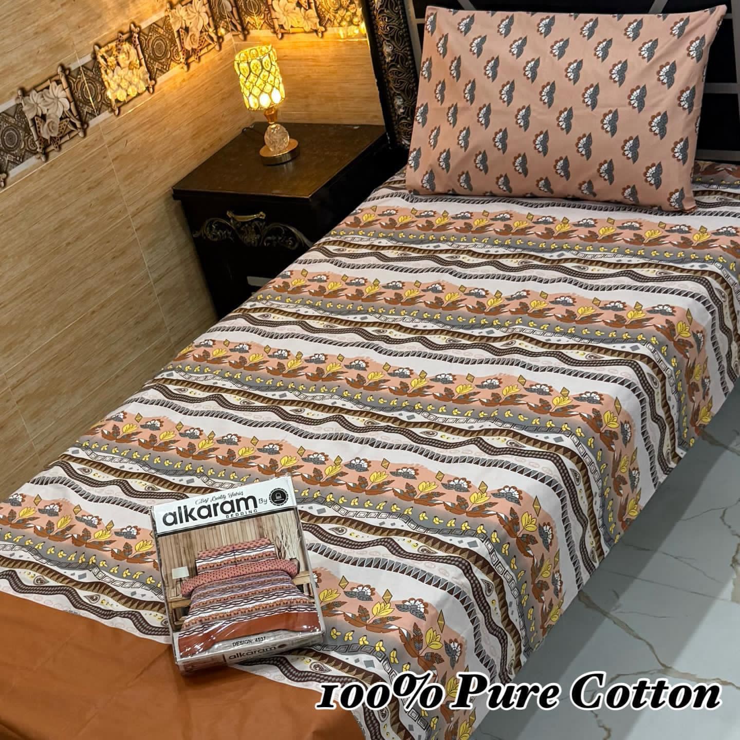 Pure Cotton 2 Piece Single Bedsheet Set