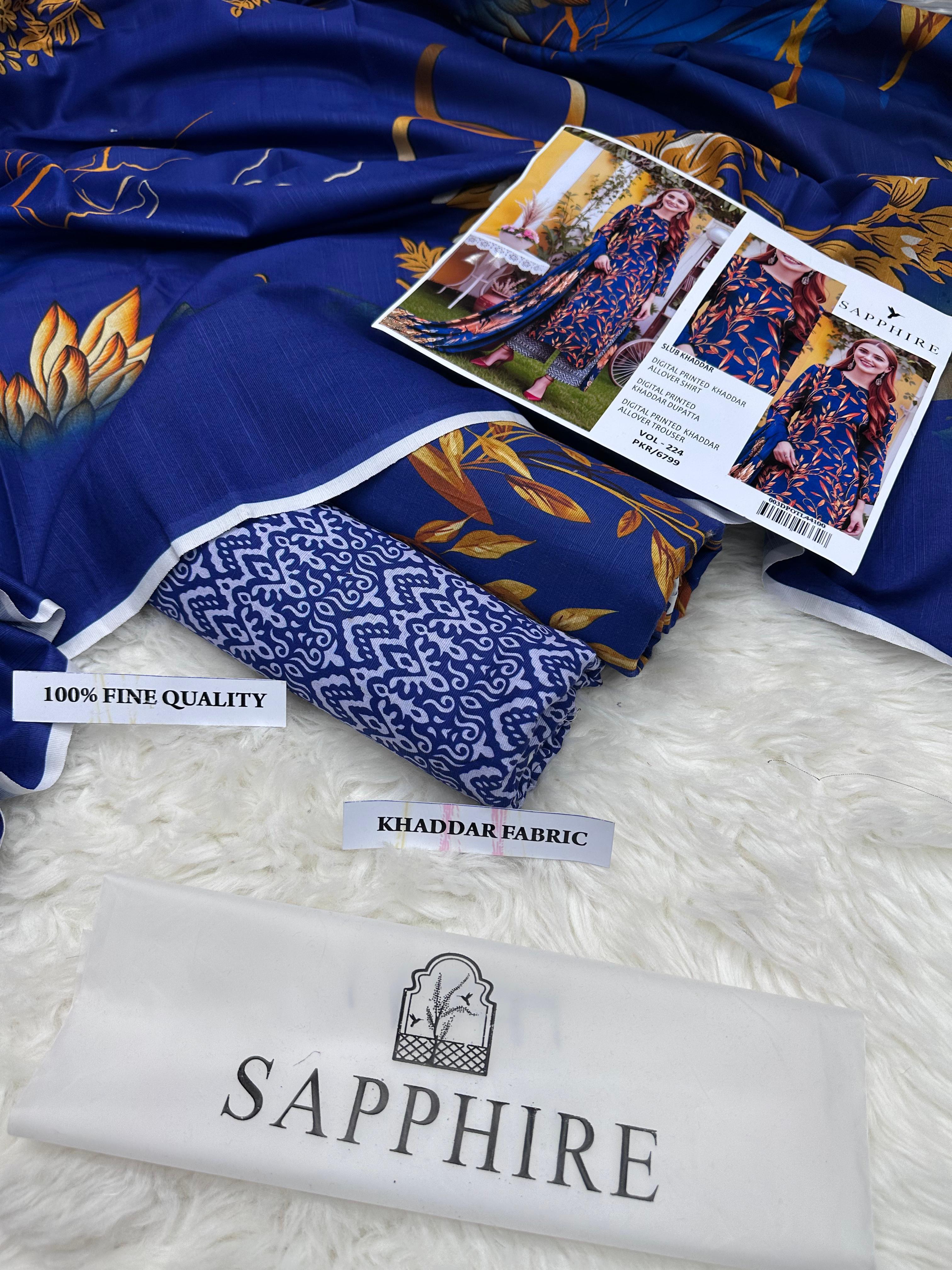 Digital Printed Airjet Khaddar 3-Piece Suit | Winter Collection