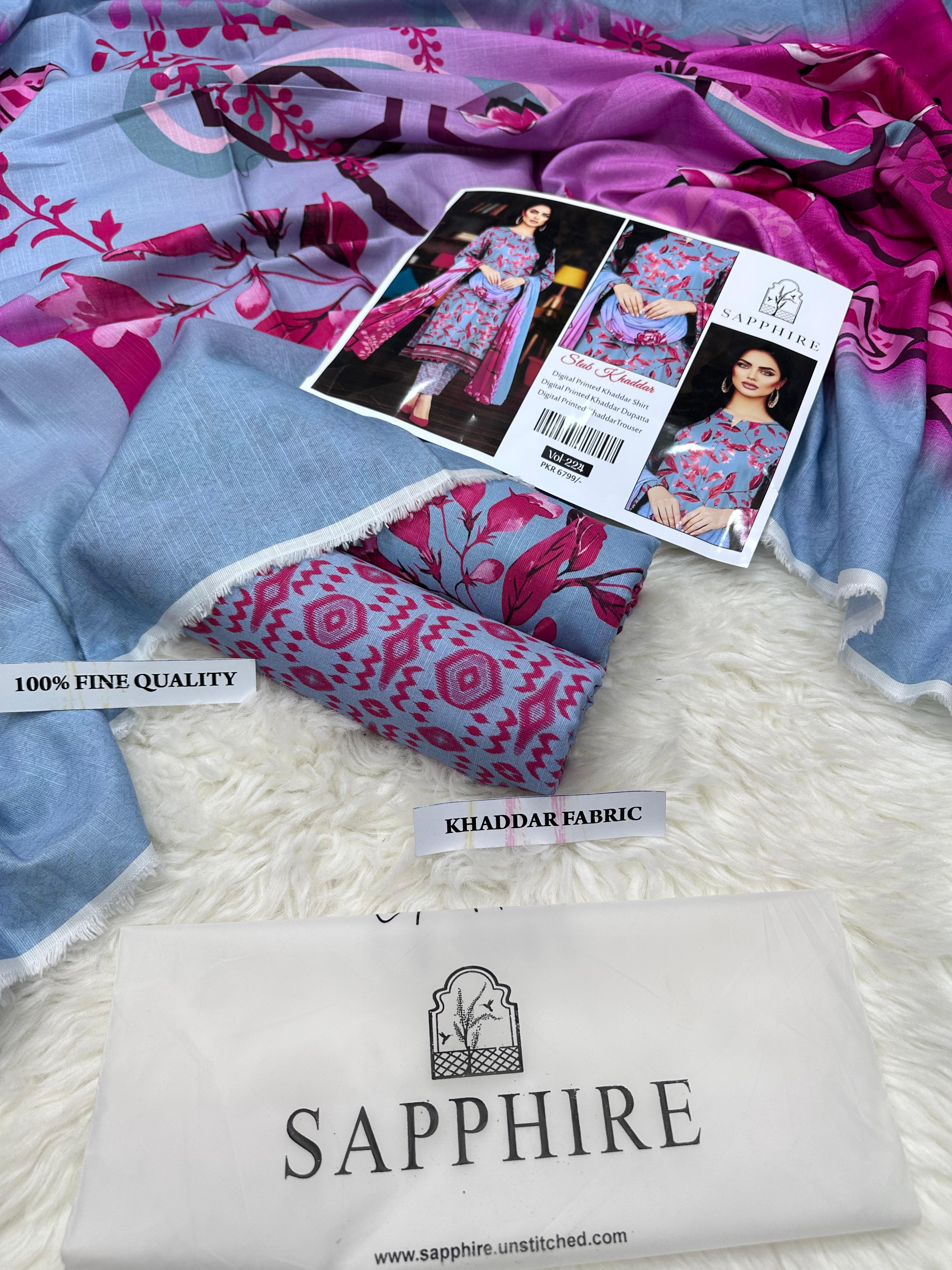 Digital Printed Airjet Khaddar 3-Piece Suit | Winter Collection