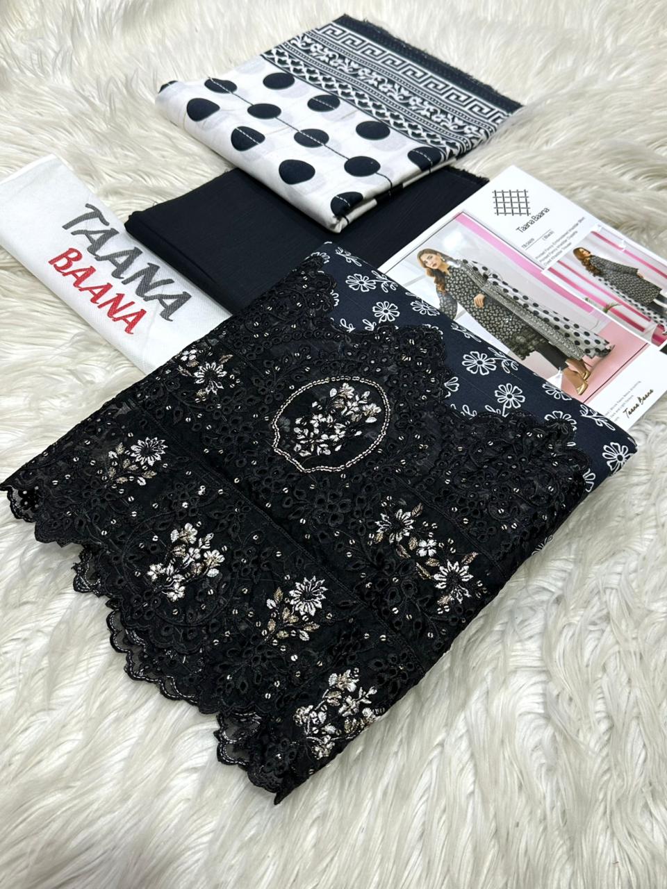 Premium 3-piece pure khadar embroidered suit with printed dupatta and dyed trouser – elegant winter outfit for women in Pakistan