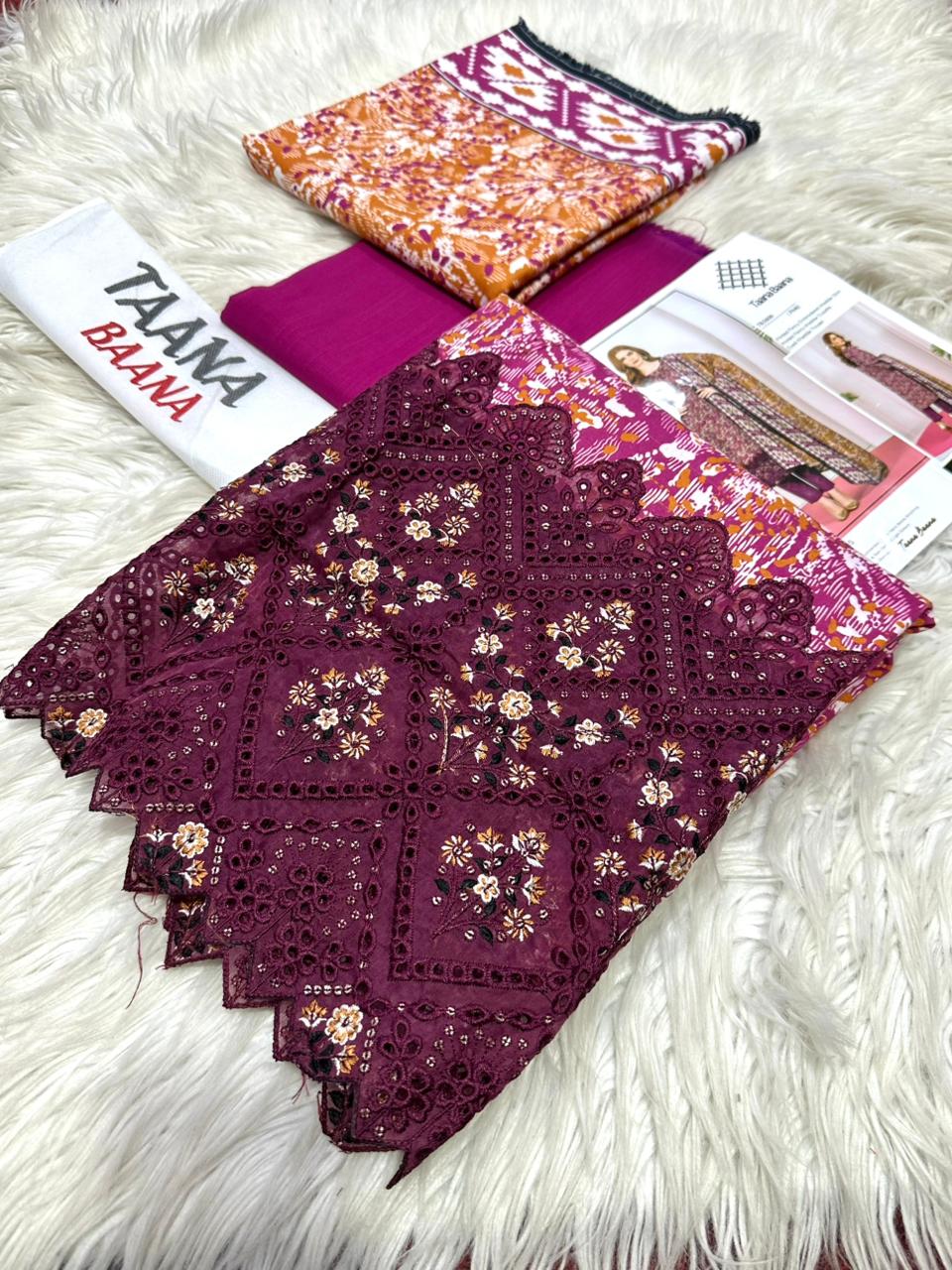 Premium 3-Piece Pure Khadar Embroidered Suit