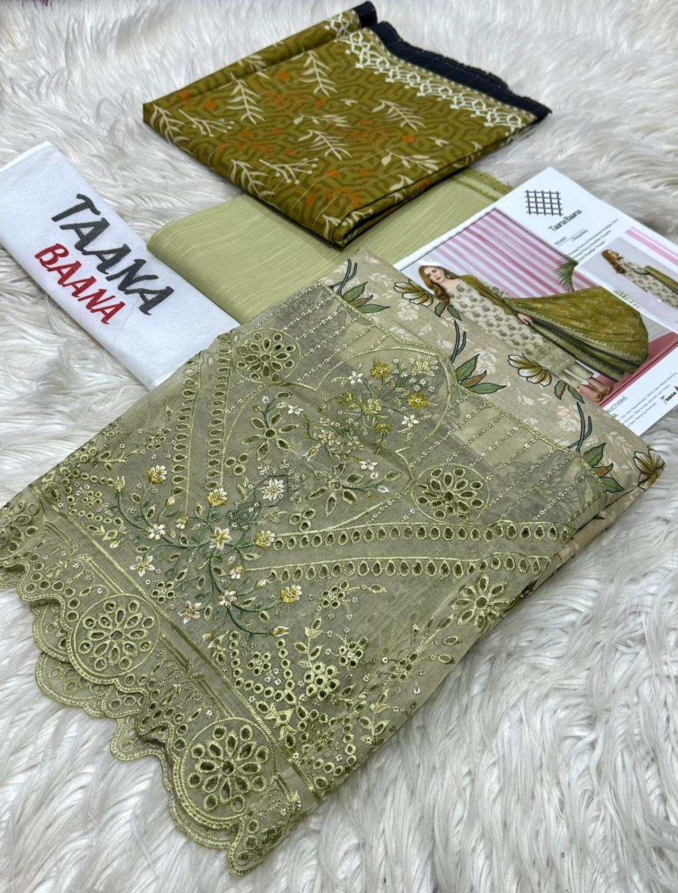 Premium 3-Piece Pure Khadar Embroidered Suit