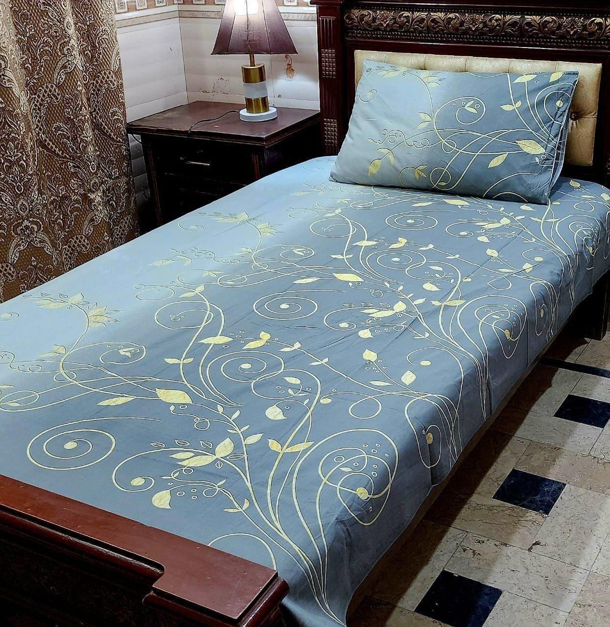 4 PC Export Quality Single Bed Sheet Set – Pure Cotton Fabric