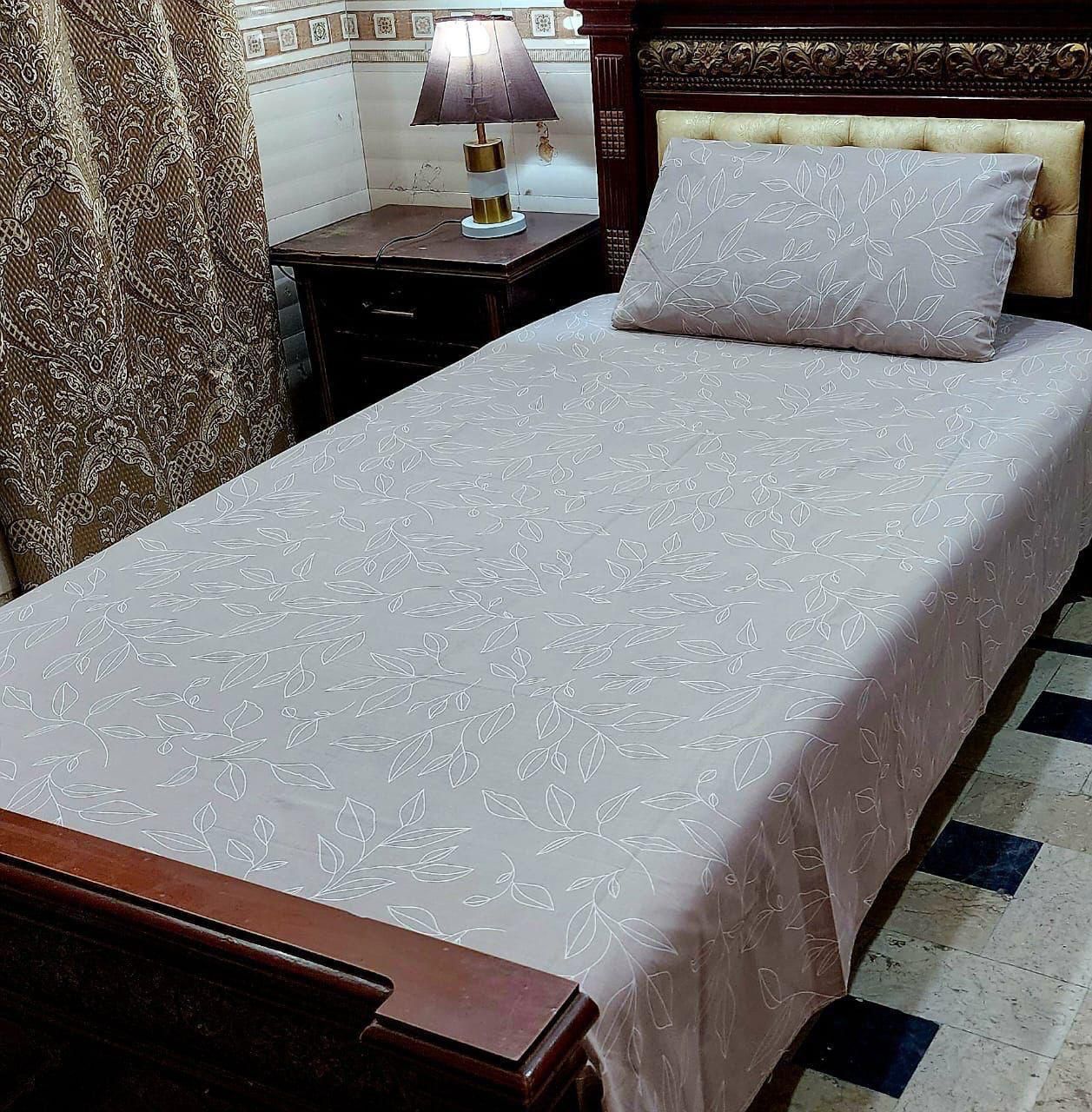 4 PC Export Quality Single Bed Sheet Set – Pure Cotton Fabric