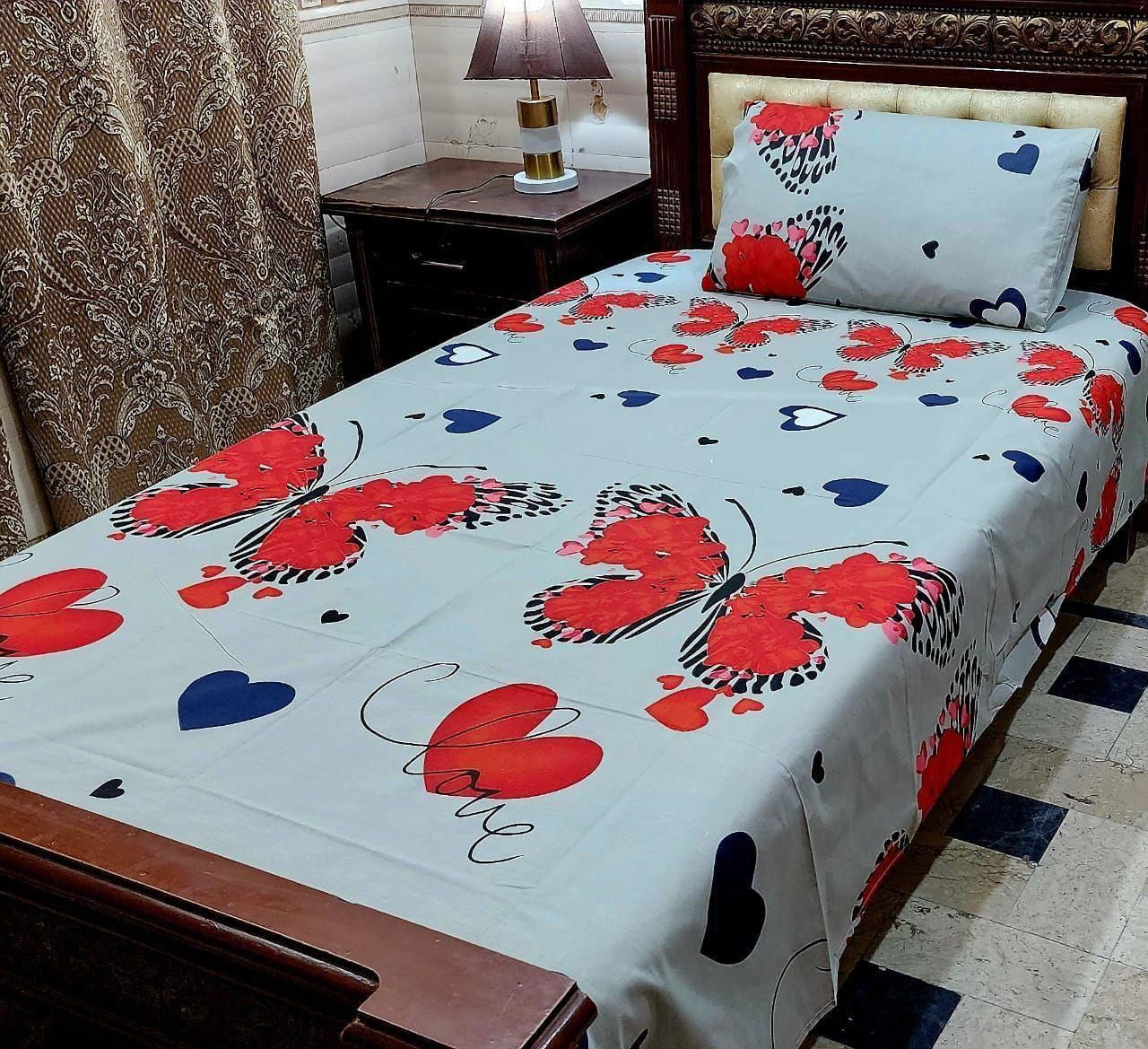 4 PC Export Quality Single Bed Sheet Set – Pure Cotton Fabric