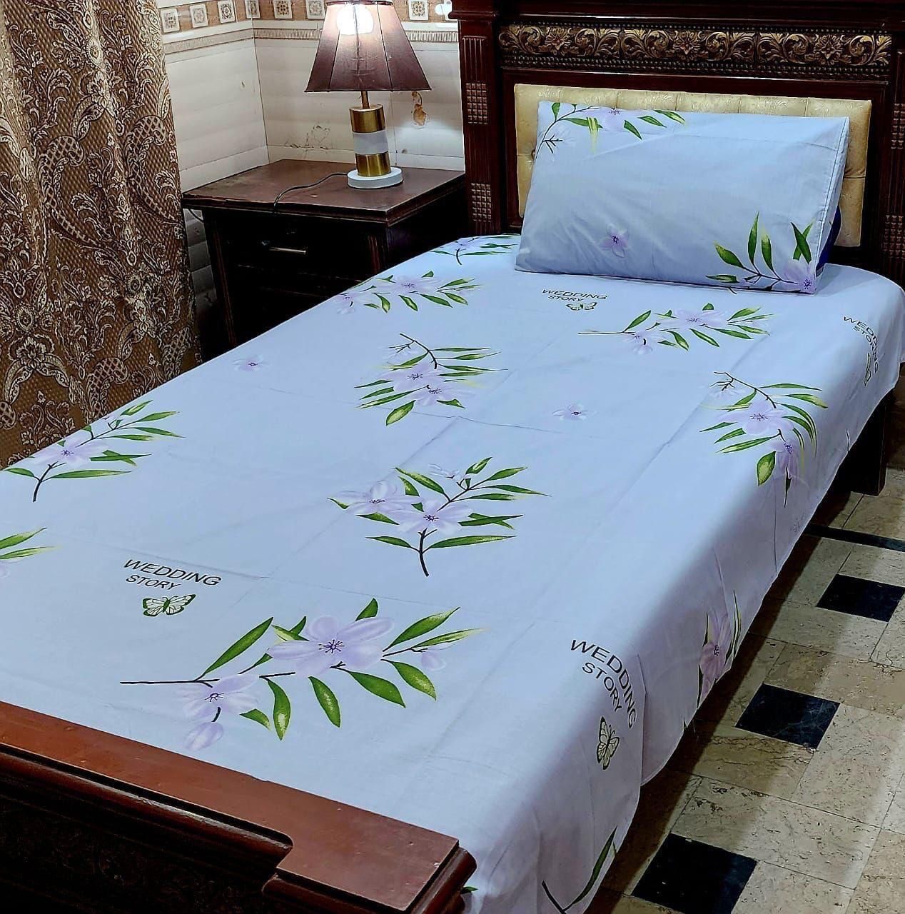 4 PC Export Quality Single Bed Sheet Set – Pure Cotton Fabric