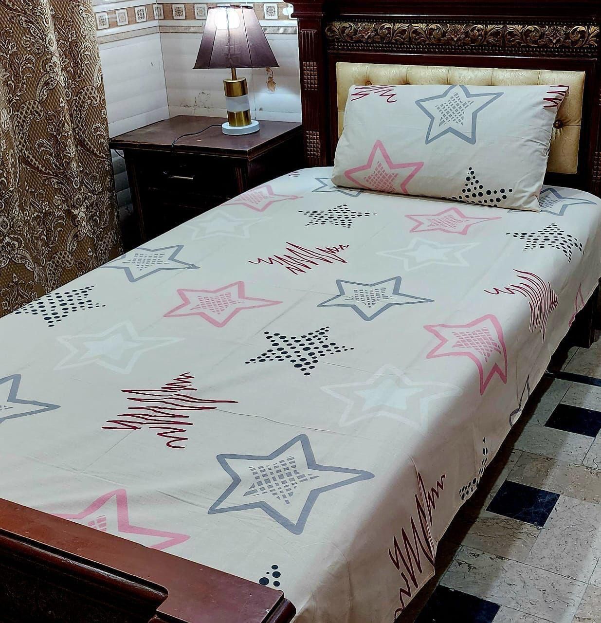 4 PC Export Quality Single Bed Sheet Set – Pure Cotton Fabric