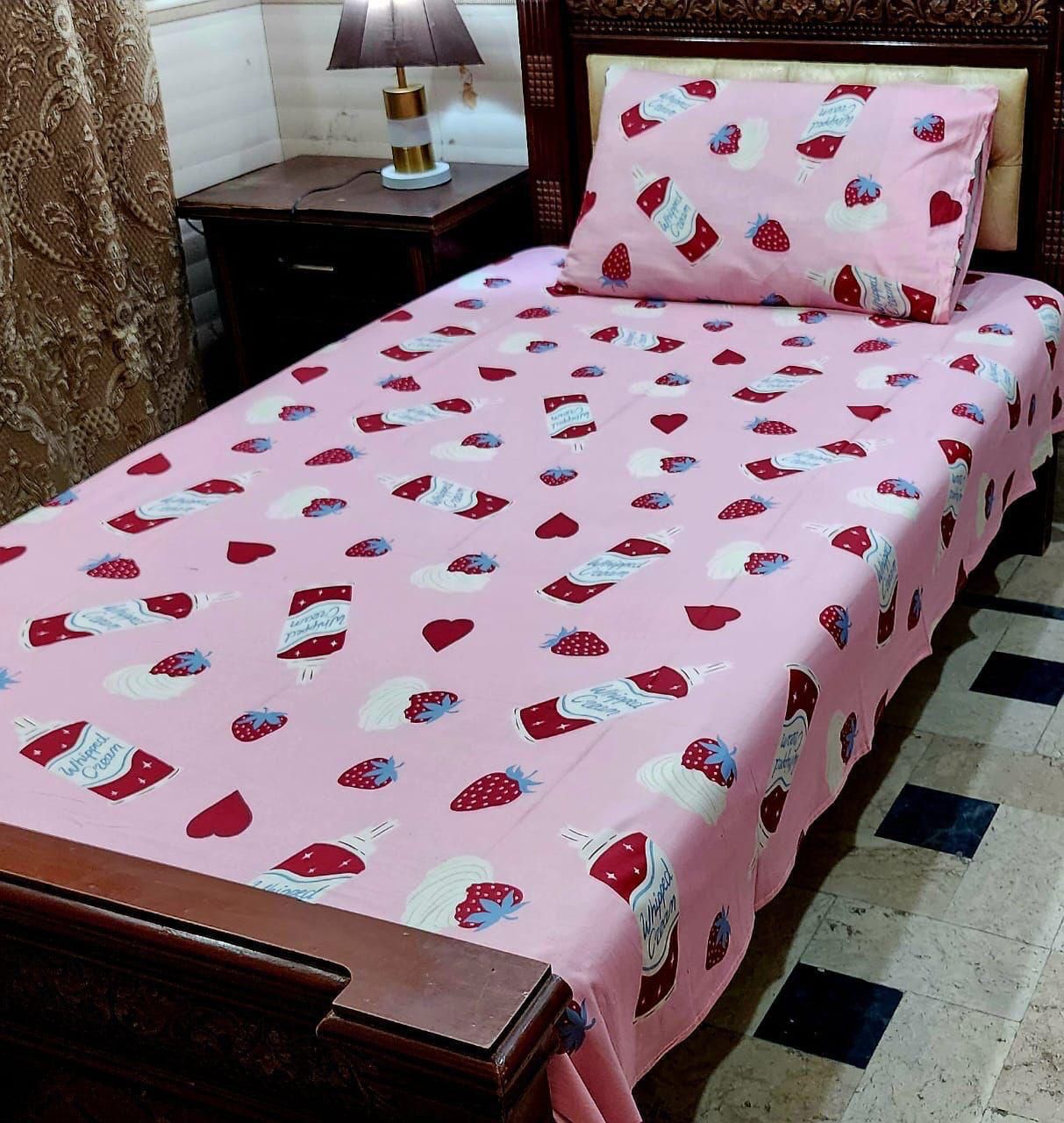 4 PC Export Quality Single Bed Sheet Set – Pure Cotton Fabric