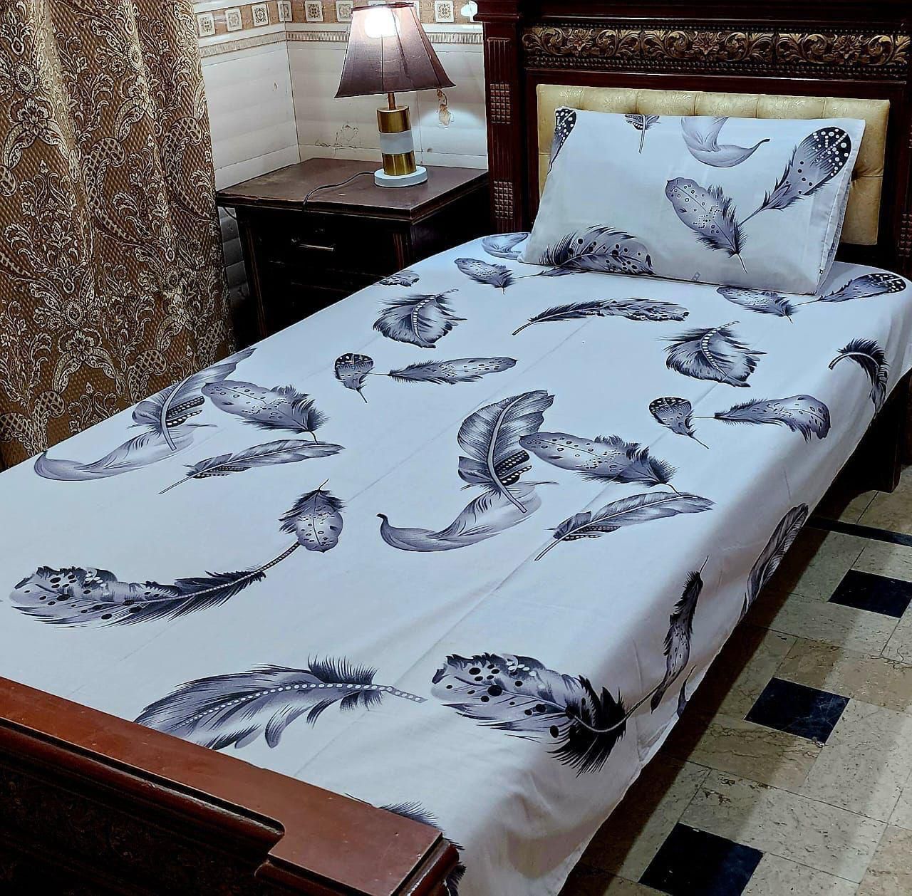 4 PC Export Quality Single Bed Sheet Set – Pure Cotton Fabric