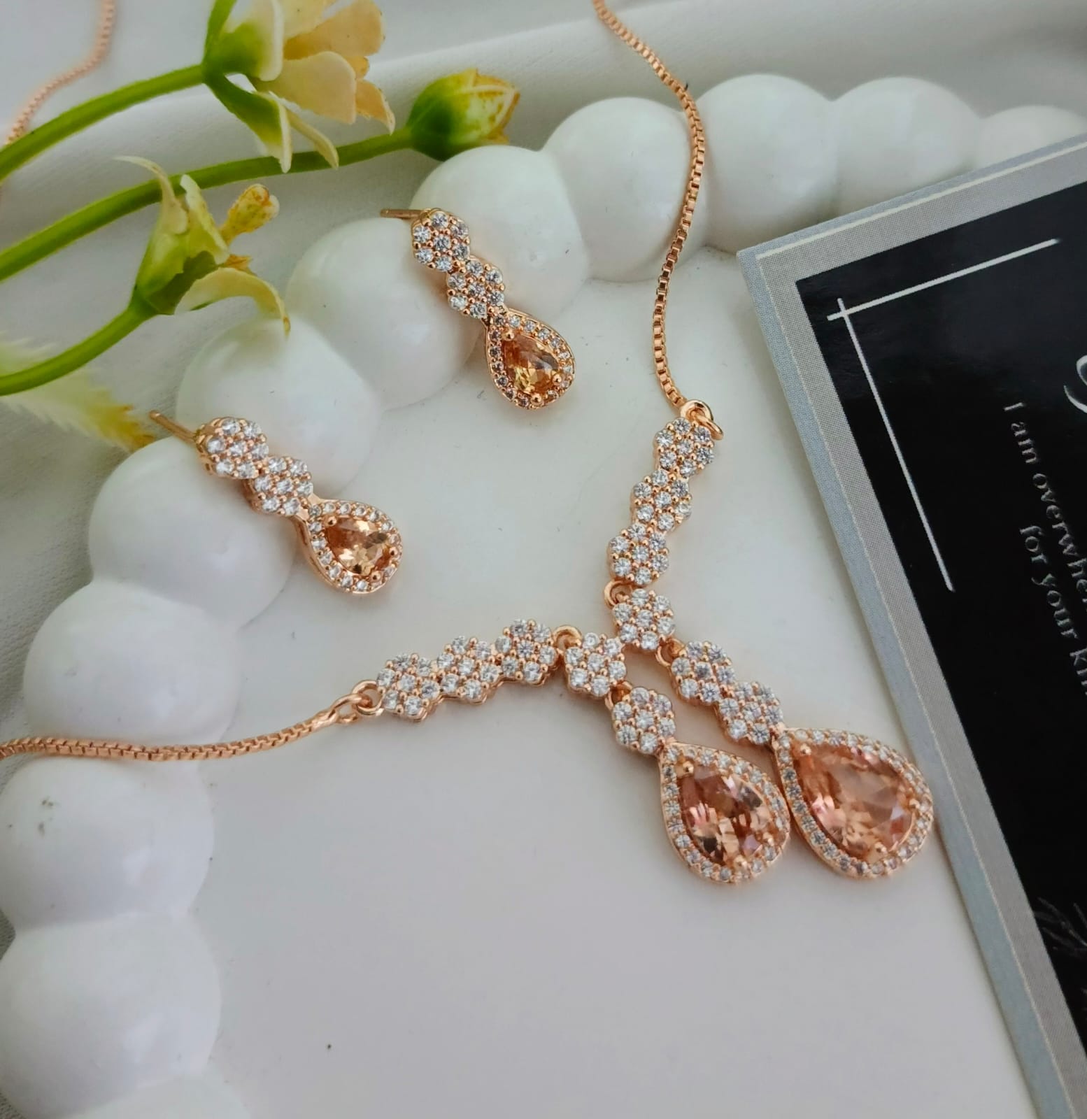 Elegant Zircon Locket Set for Women – Premium Quality New Arrival Jewelry