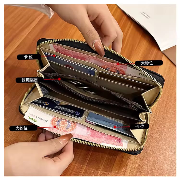 Ladies Special – Forever Young Top Zipper Long Hand Clutch with Card & Mobile Holder