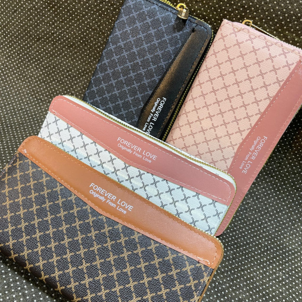 Ladies Special – Forever Young Top Zipper Long Hand Clutch with Card & Mobile Holder