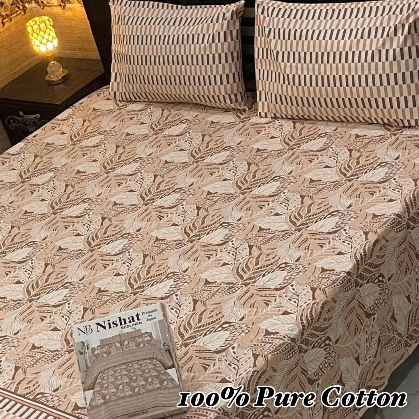 Premium Pure Cotton 3-Piece Fitted Bedsheet Set – King Size