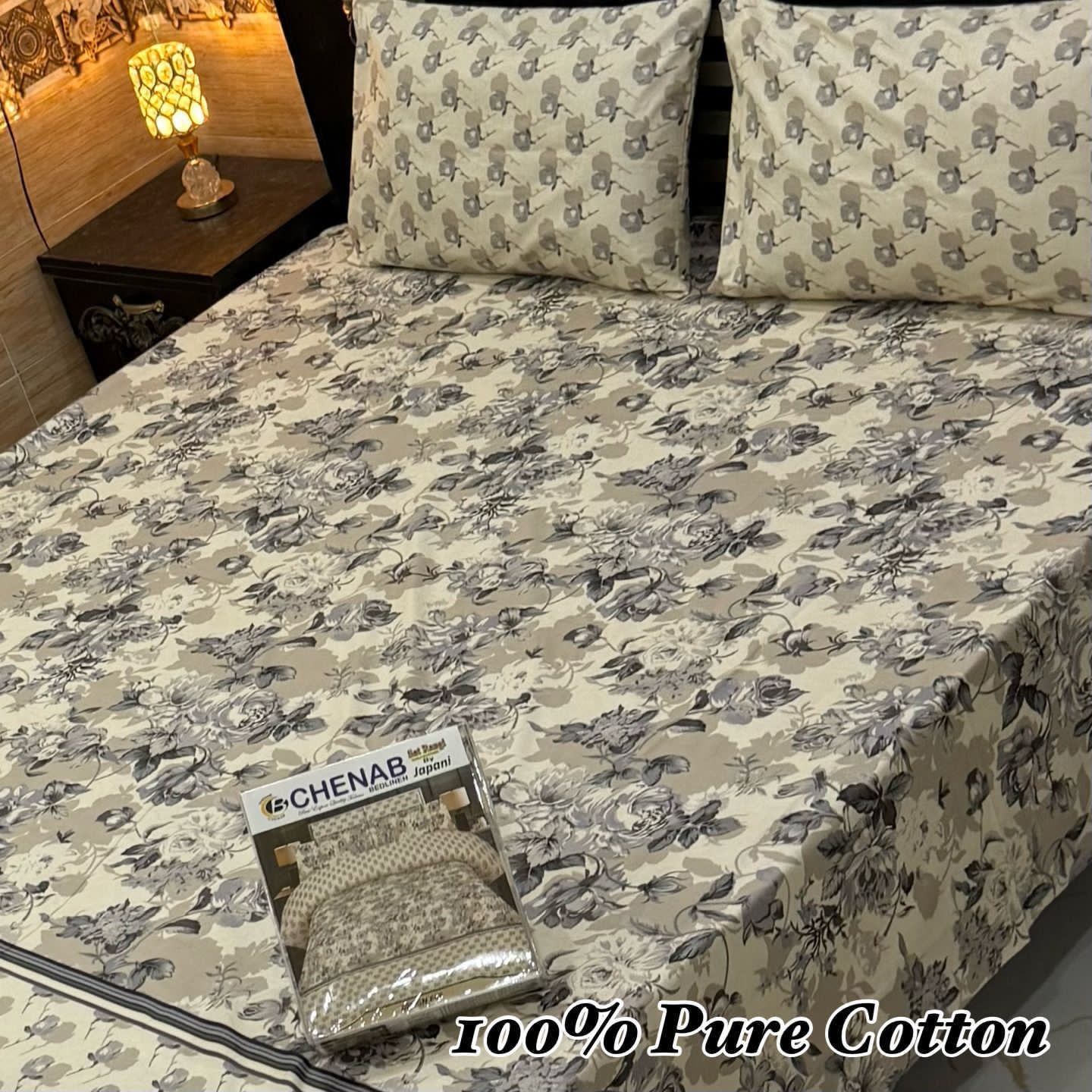 Premium Pure Cotton 3-Piece Fitted Bedsheet Set – King Size