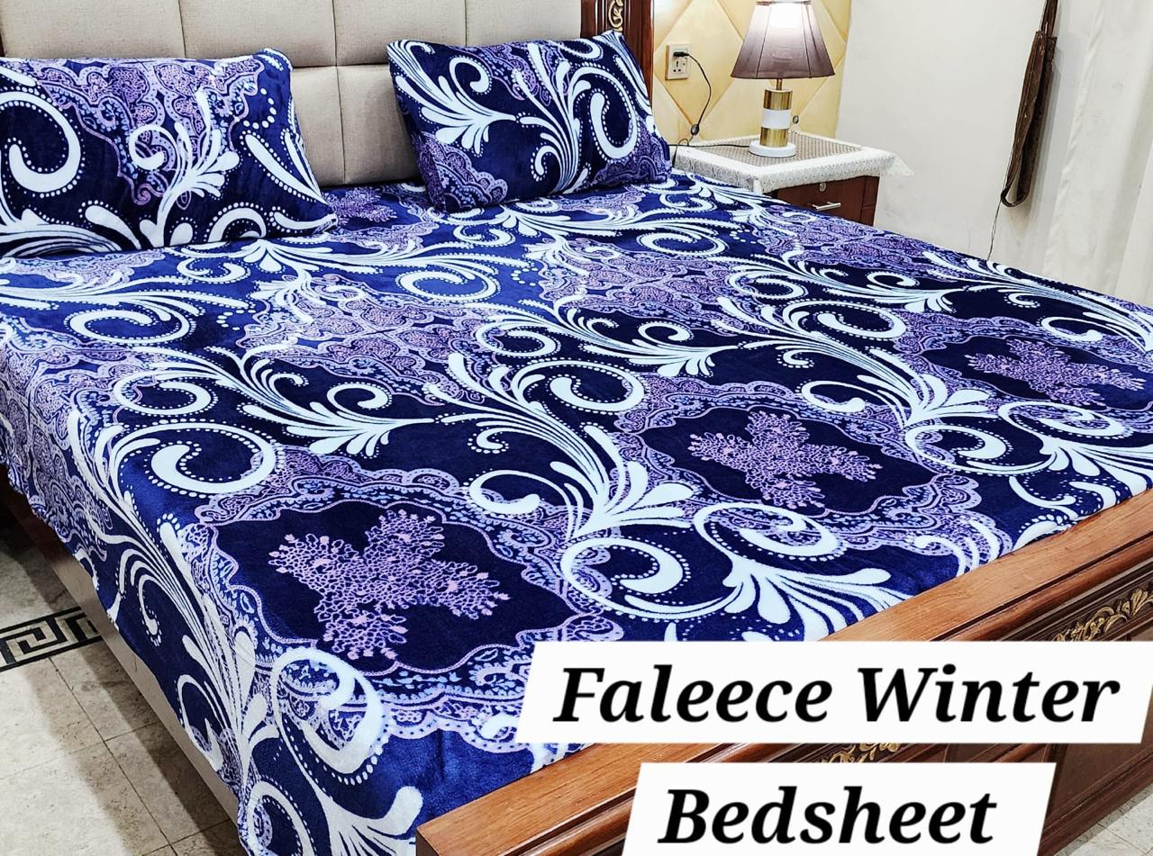Soft Fleece 3-Piece Printed King Size Bedsheet Set