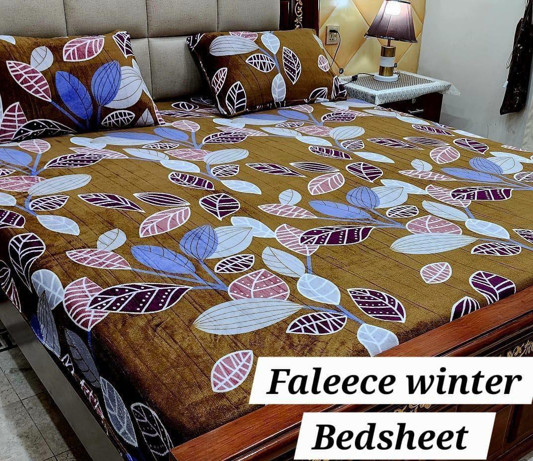 Soft Fleece 3-Piece Printed King Size Bedsheet Set