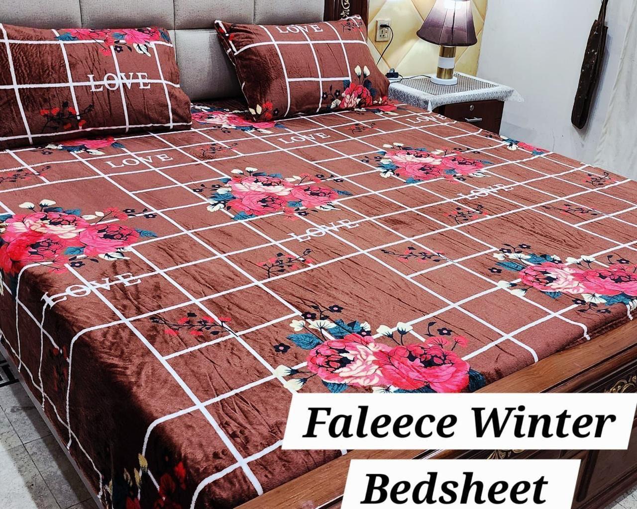 Soft Fleece 3-Piece Printed King Size Bedsheet Set