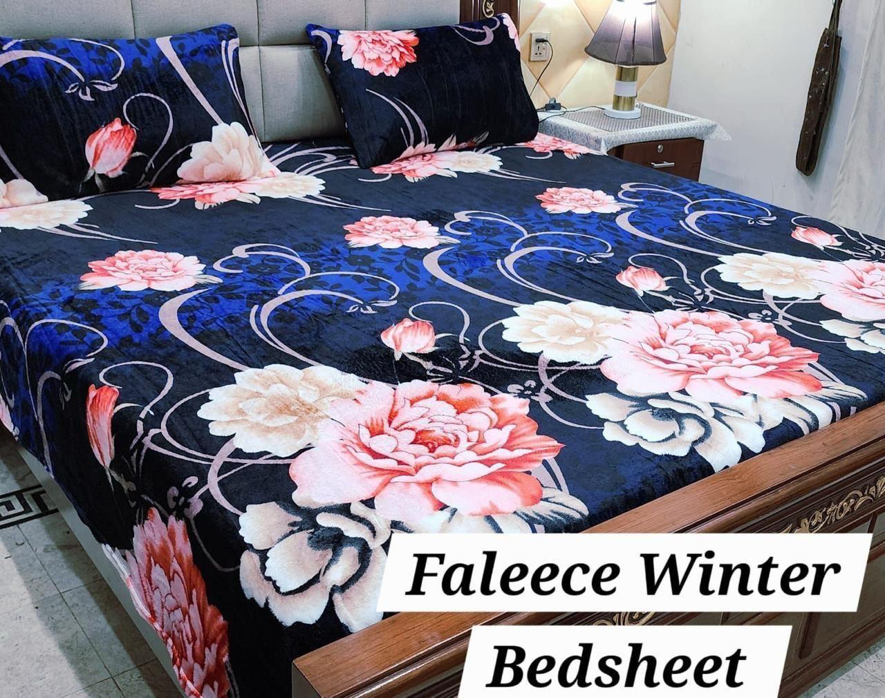 Soft Fleece 3-Piece Printed King Size Bedsheet Set