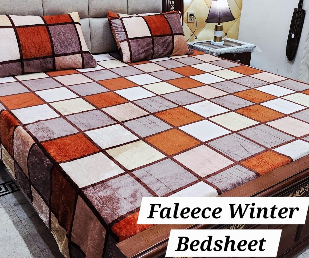 Soft Fleece 3-Piece Printed King Size Bedsheet Set