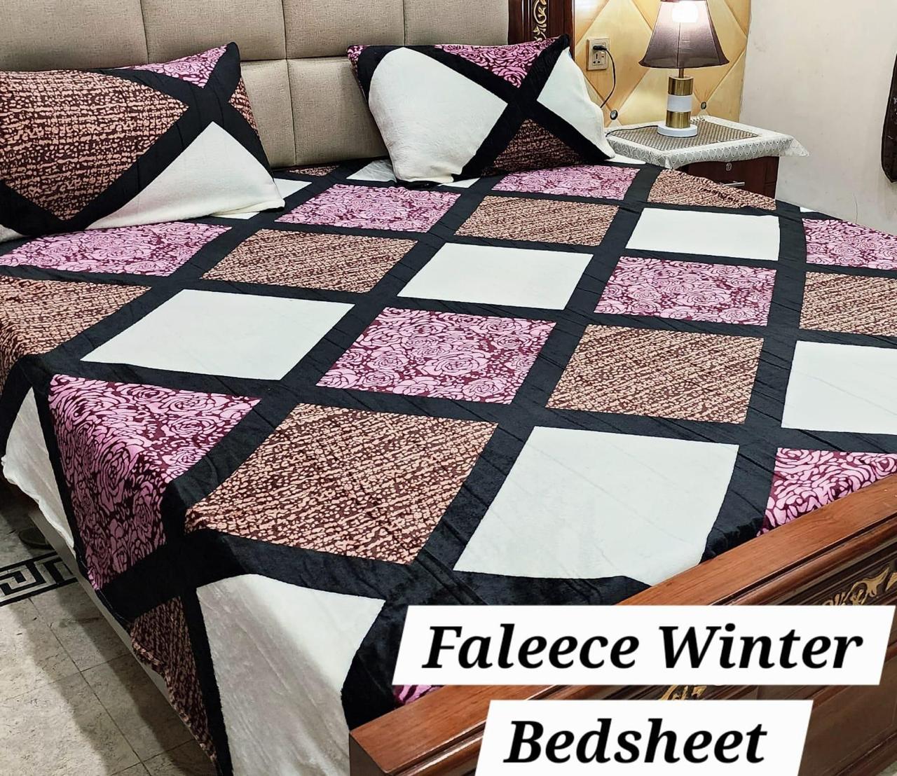 Soft Fleece 3-Piece Printed King Size Bedsheet Set