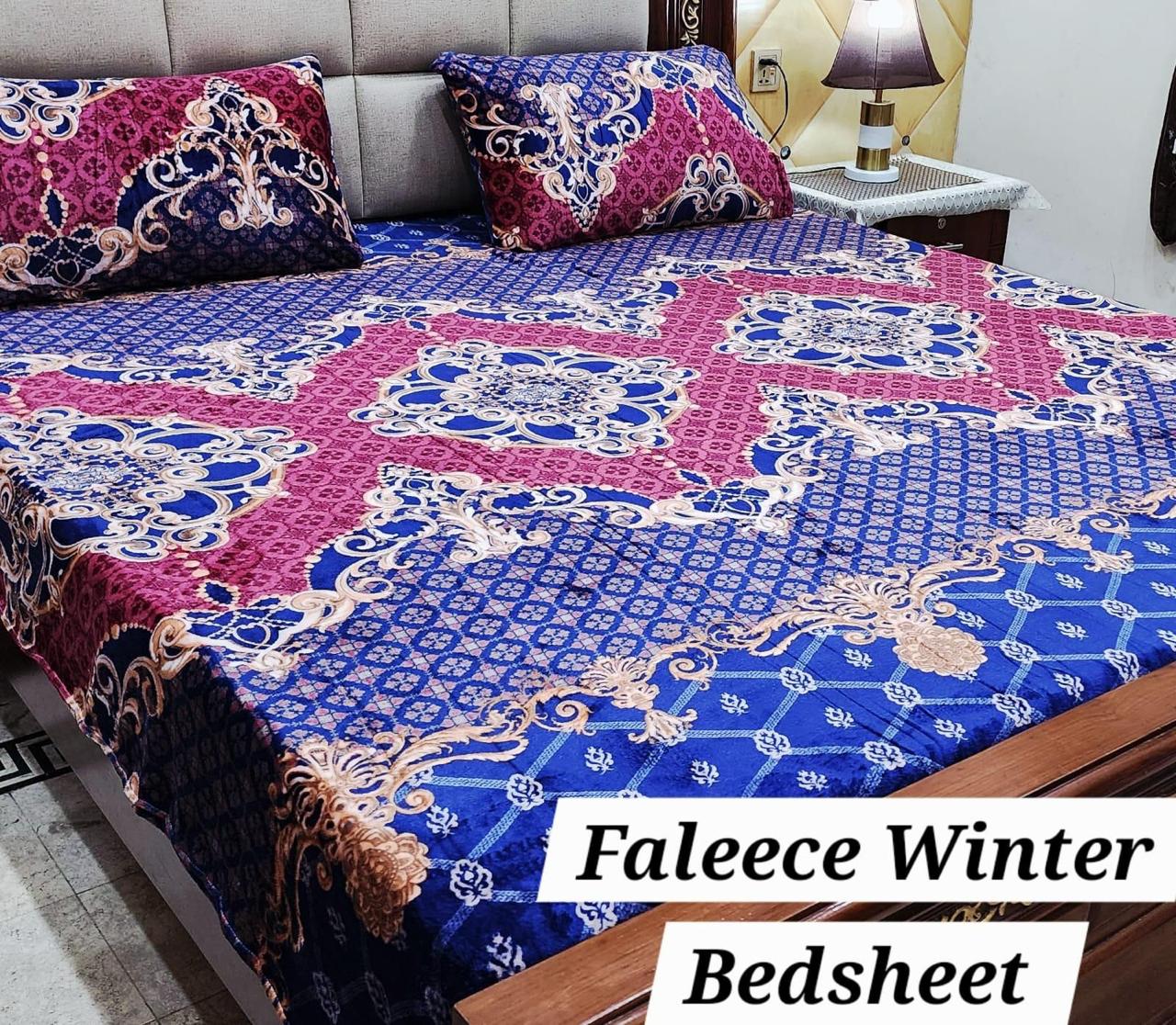 Soft Fleece 3-Piece Printed King Size Bedsheet Set