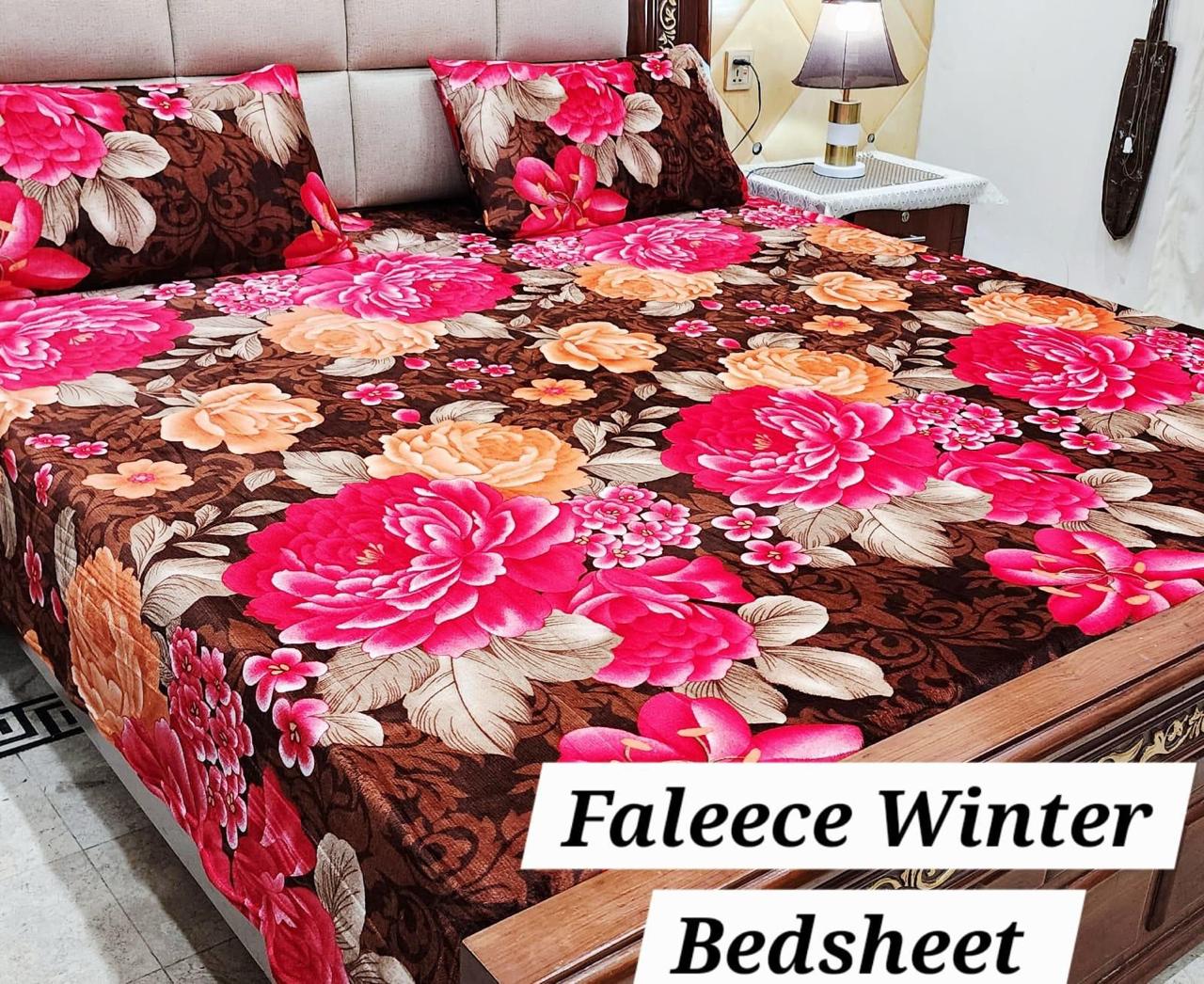 Soft Fleece 3-Piece Printed King Size Bedsheet Set