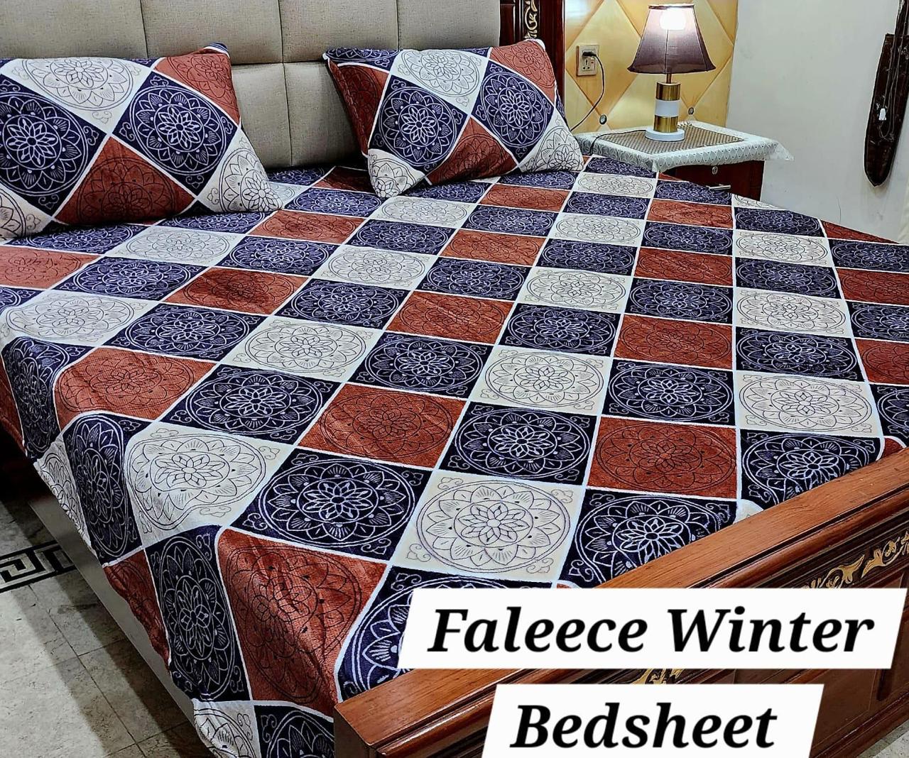 Soft Fleece 3-Piece Printed King Size Bedsheet Set