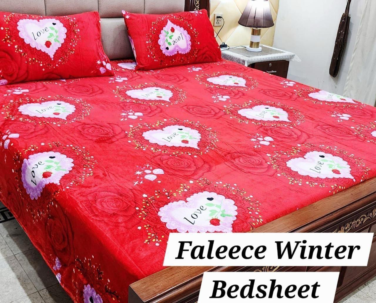 Soft Fleece 3-Piece Printed King Size Bedsheet Set