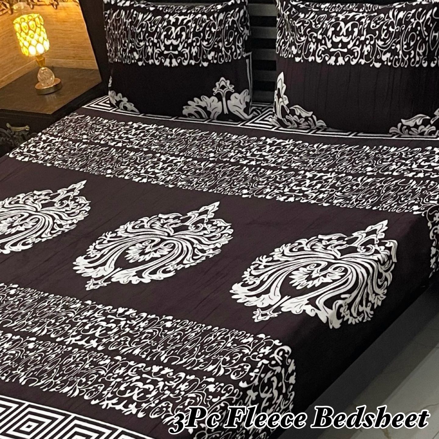 Soft Fleece 3-Piece Printed King Size Bedsheet Set