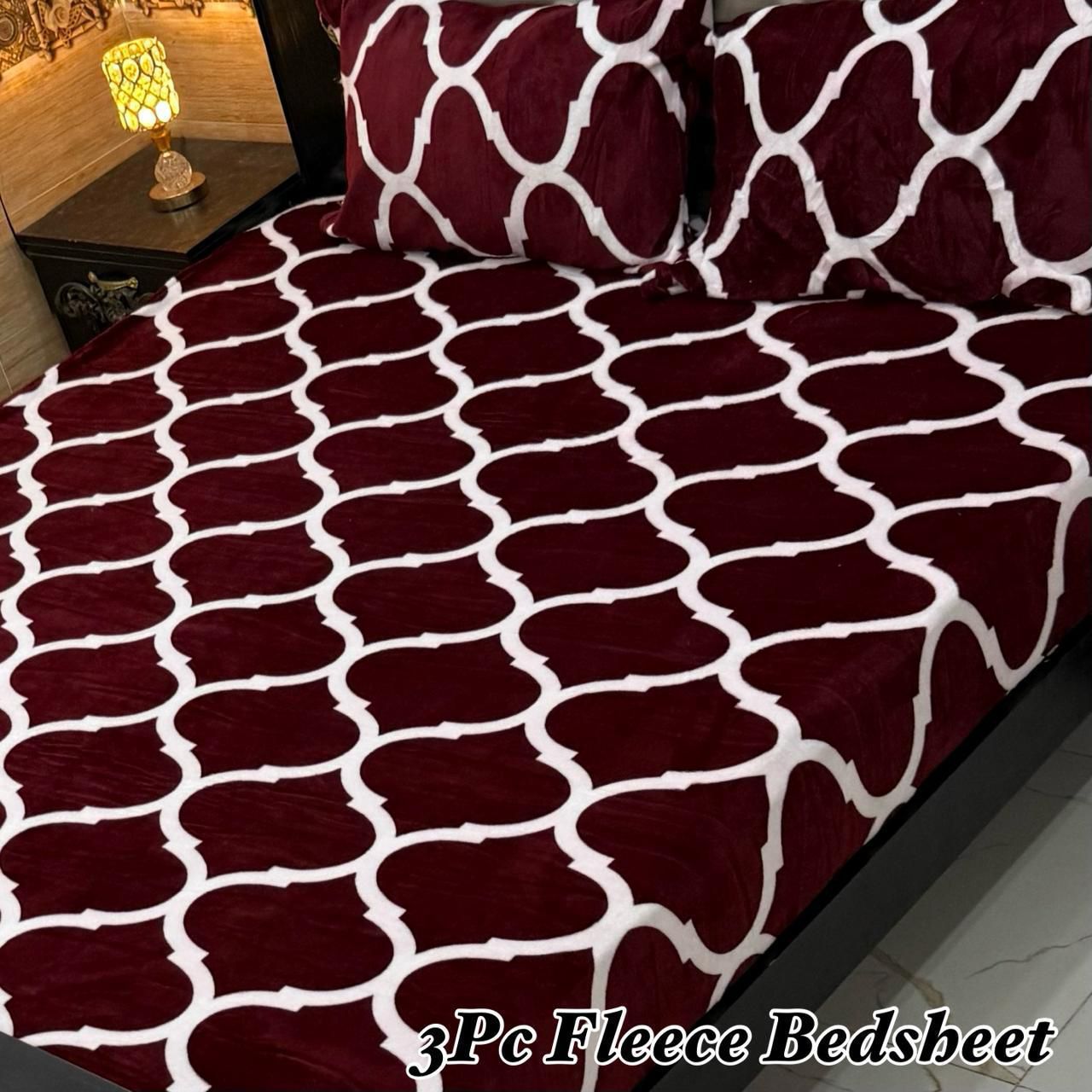 Soft Fleece 3-Piece Printed King Size Bedsheet Set