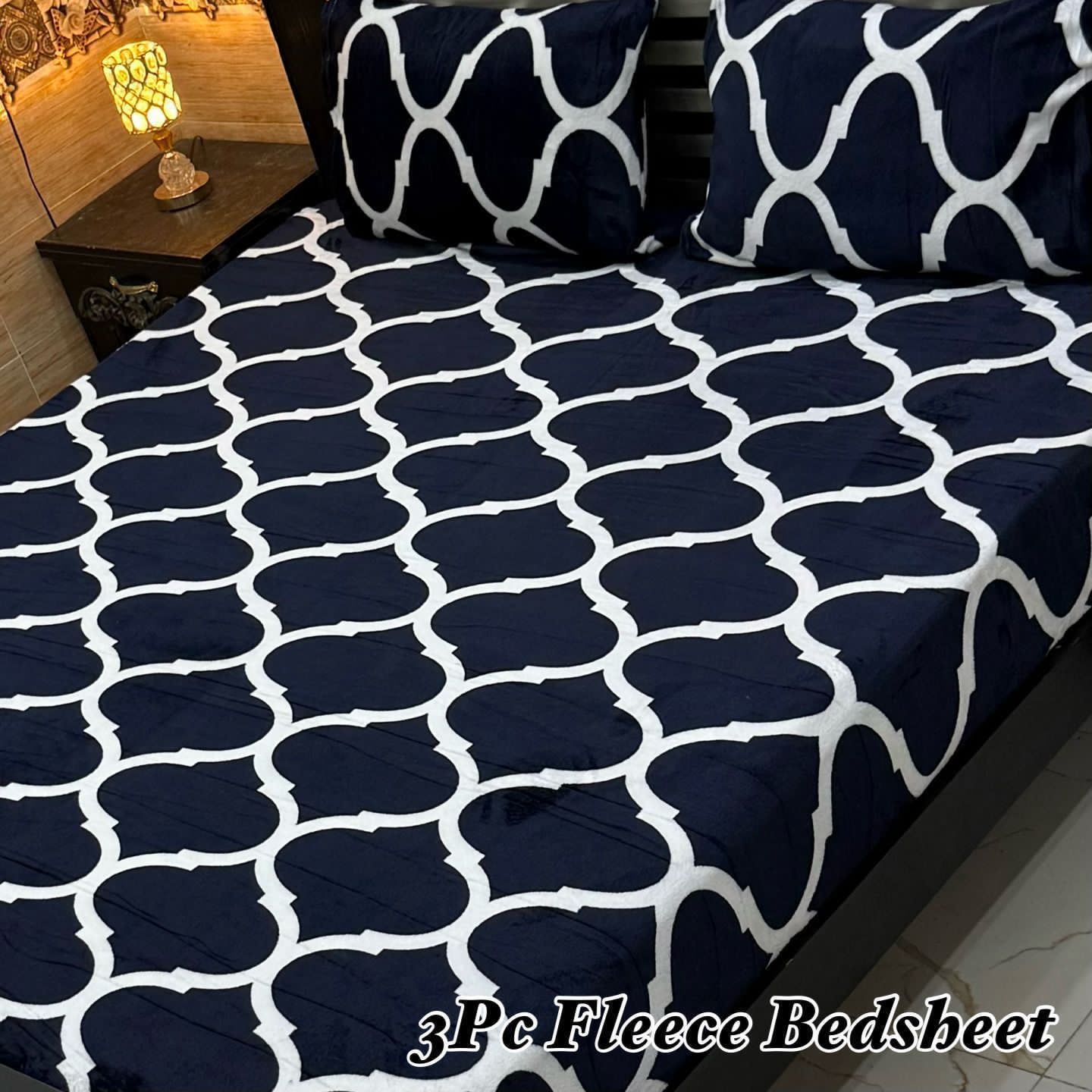Soft Fleece 3-Piece Printed King Size Bedsheet Set