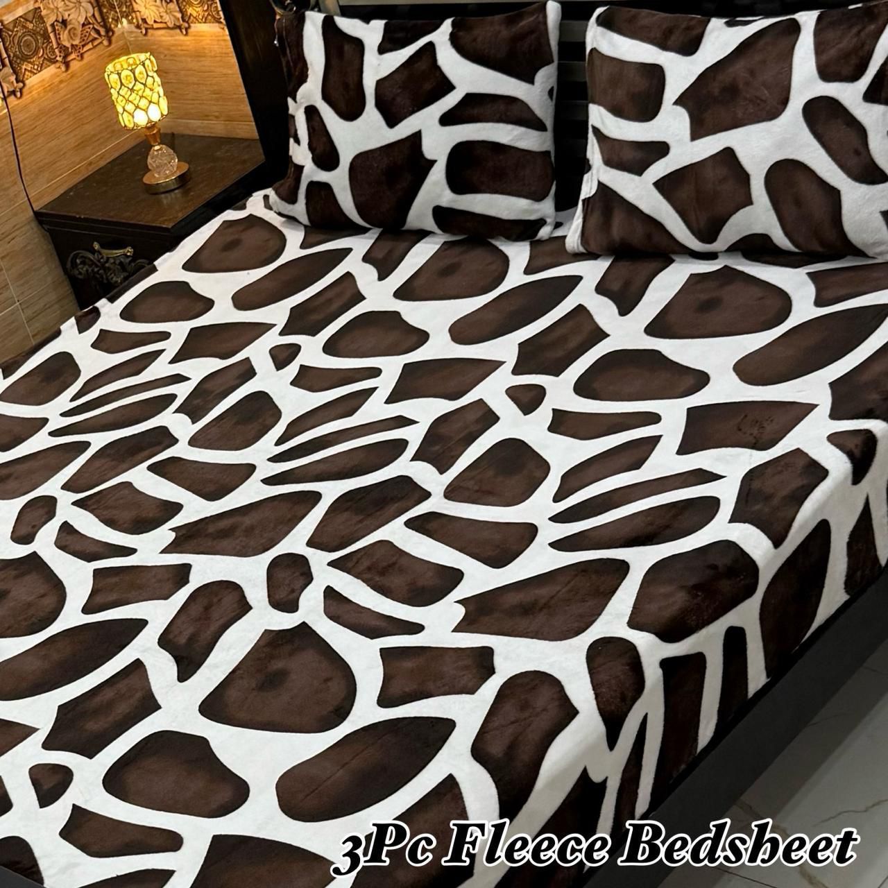 Soft Fleece 3-Piece Printed King Size Bedsheet Set