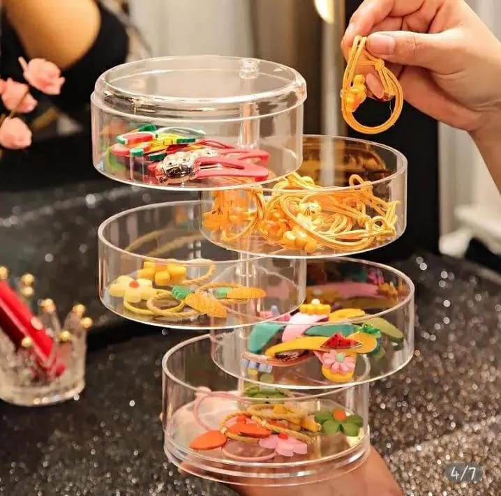 4-Layer Rotating Jewelry Makeup Organizer Box