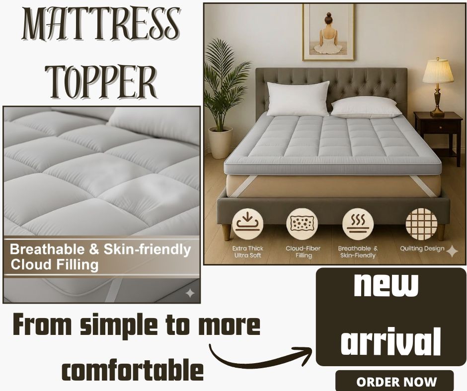 Premium King Size Mattress Topper – Ultra Soft 500 GSM Polyester Filling