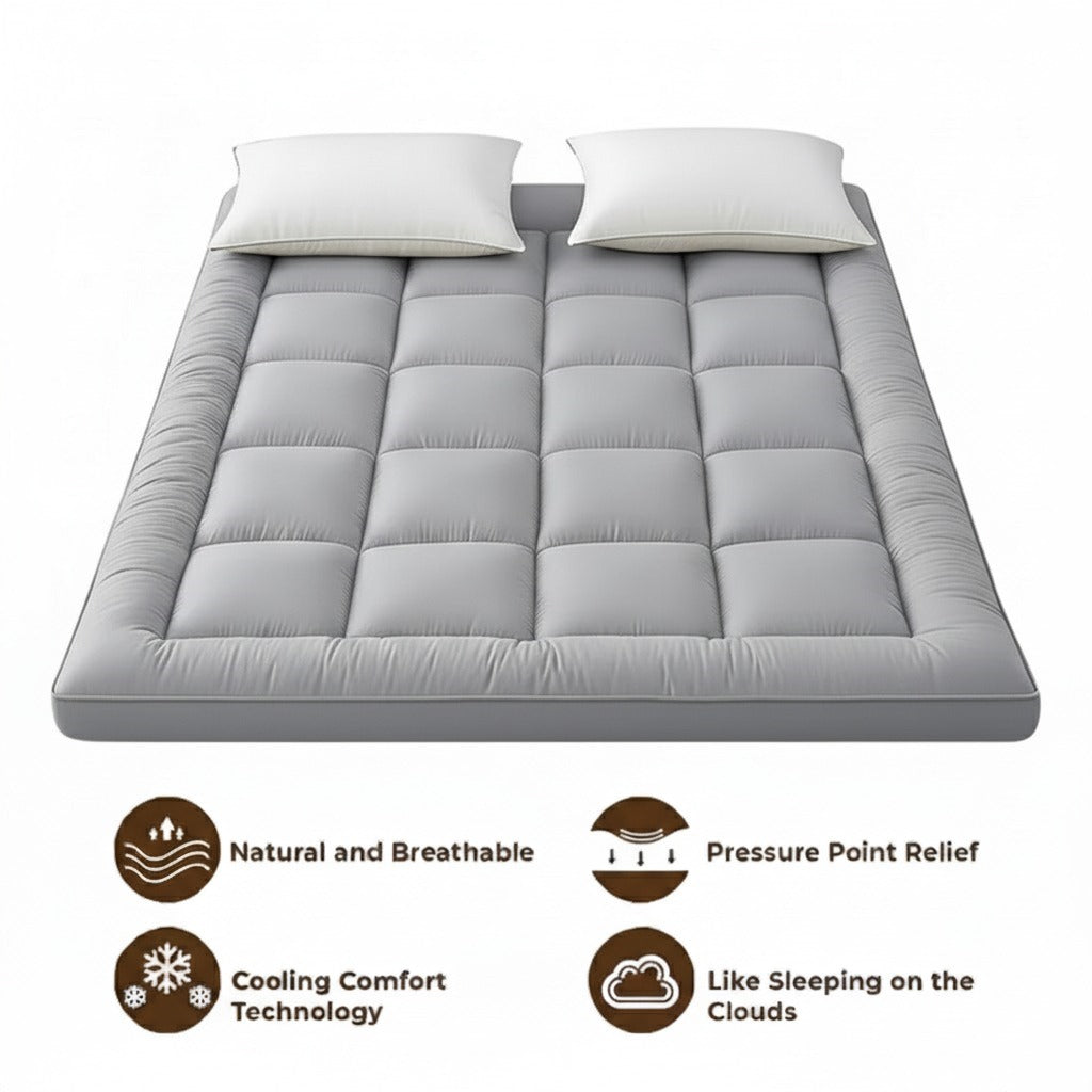 Premium King Size Mattress Topper – Ultra Soft 500 GSM Polyester Filling